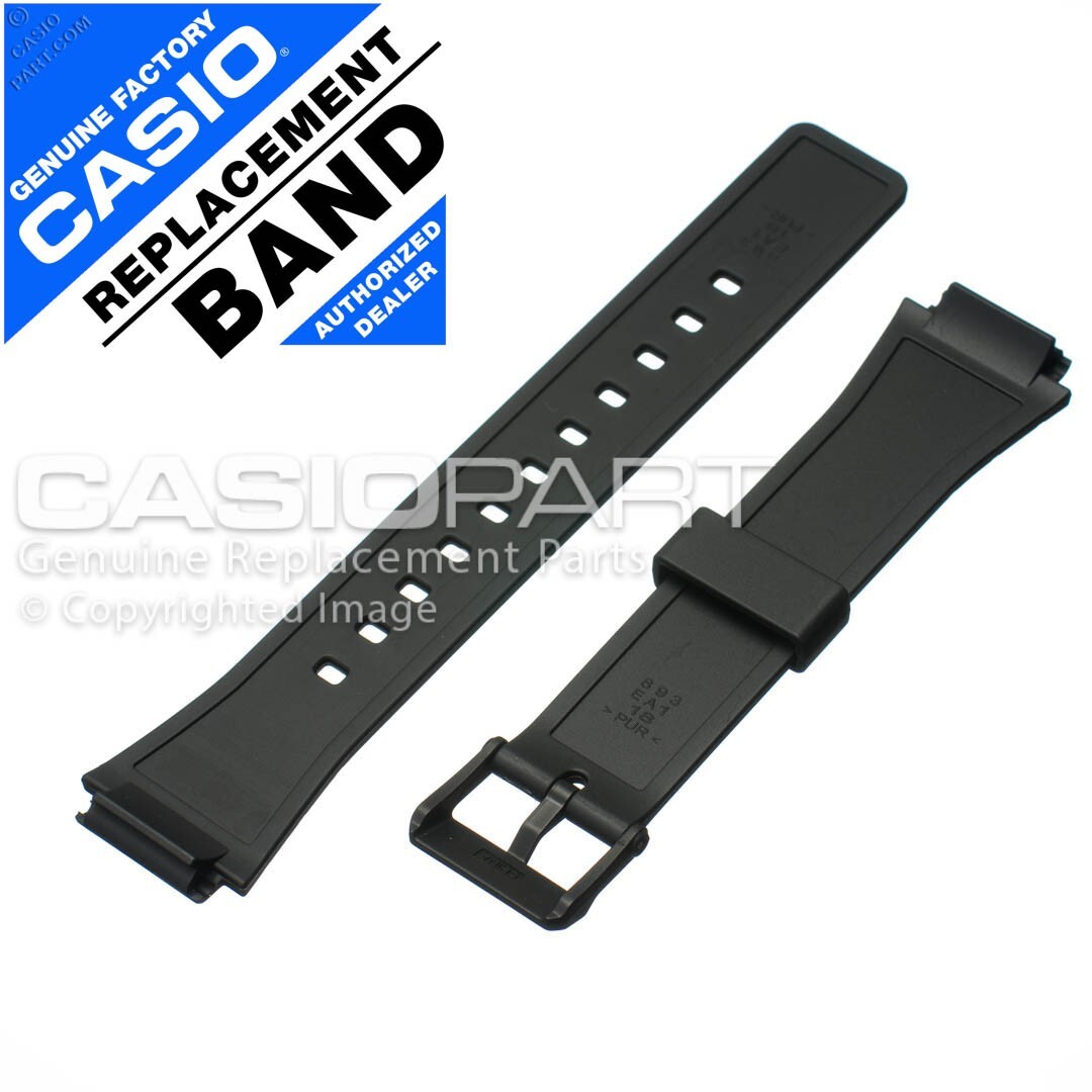 Genuine Casio Replacement Black Watch Band + Pins f/ W-217 W127H W217H-1 W217H-3