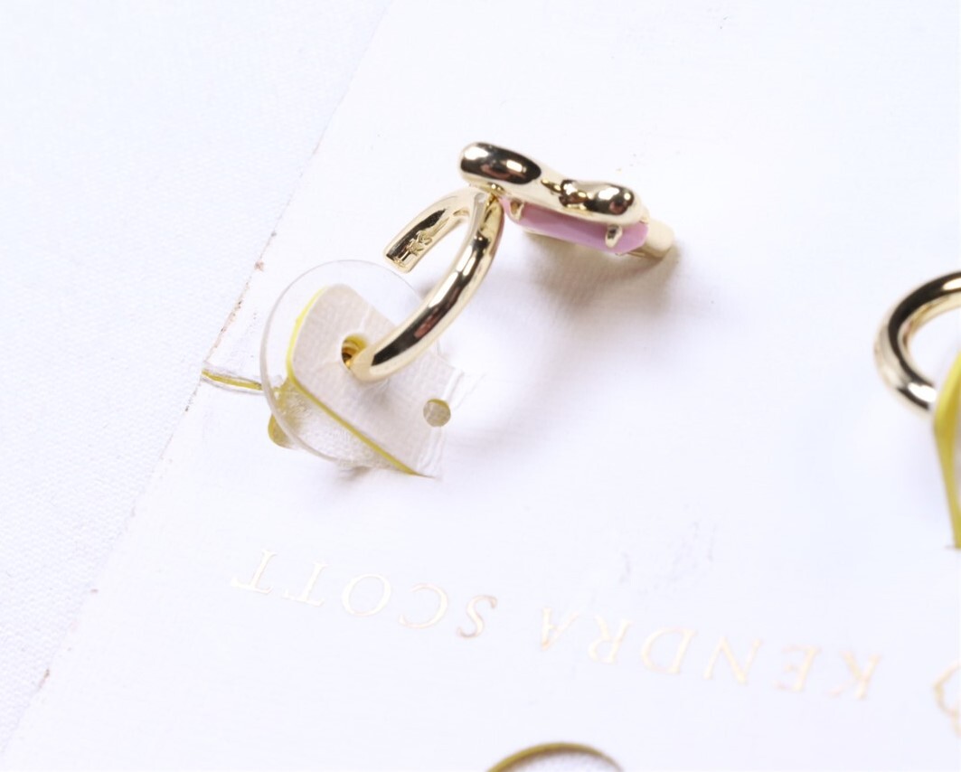 Kendra Scott Sadie Magnesite 14K Gold Over Brass Huggie Hoop Earrings – Lavender