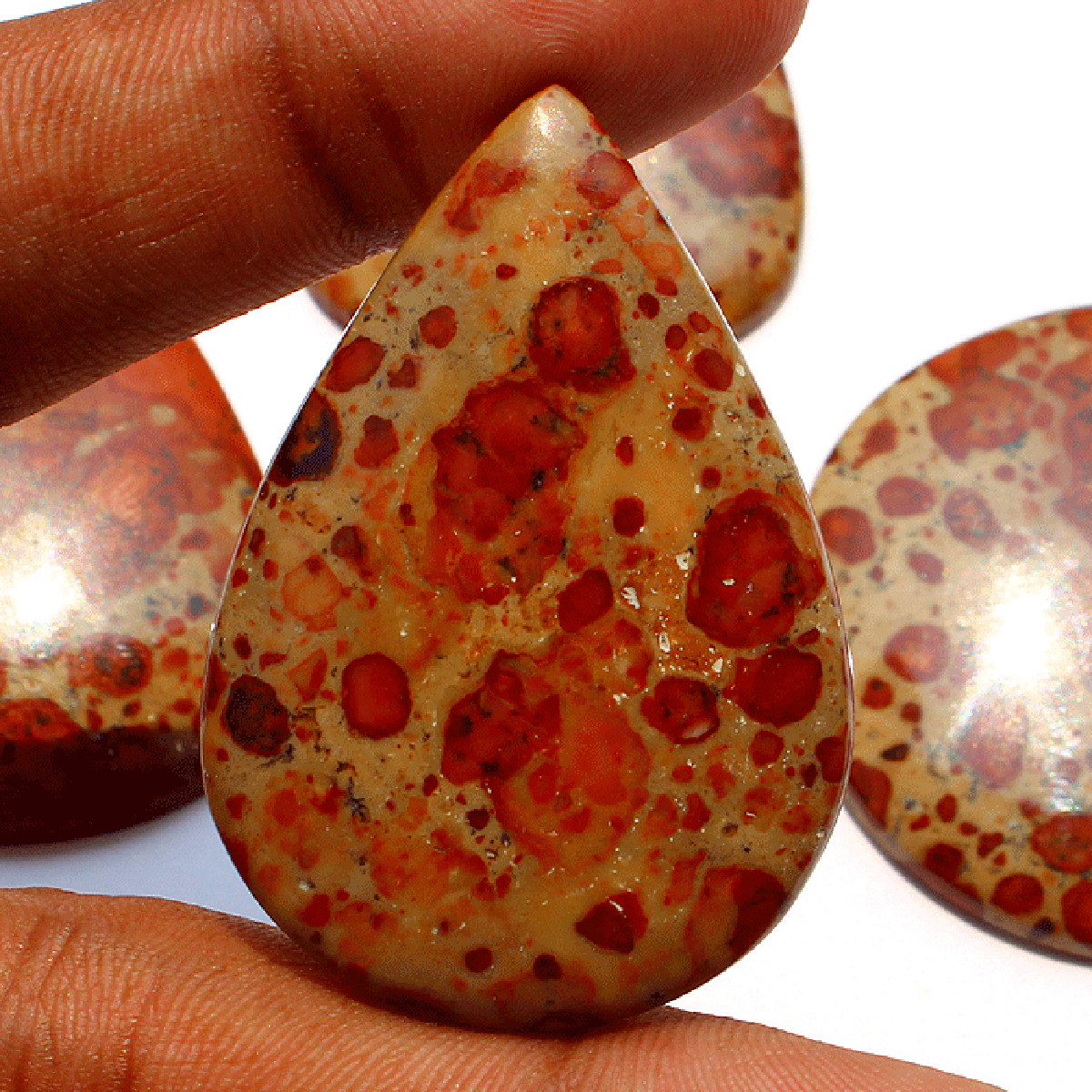 4 Pcs Natural Asteroid Jasper Untreated 41.7mm-48mm Cabochon Loose Gemstones Lot