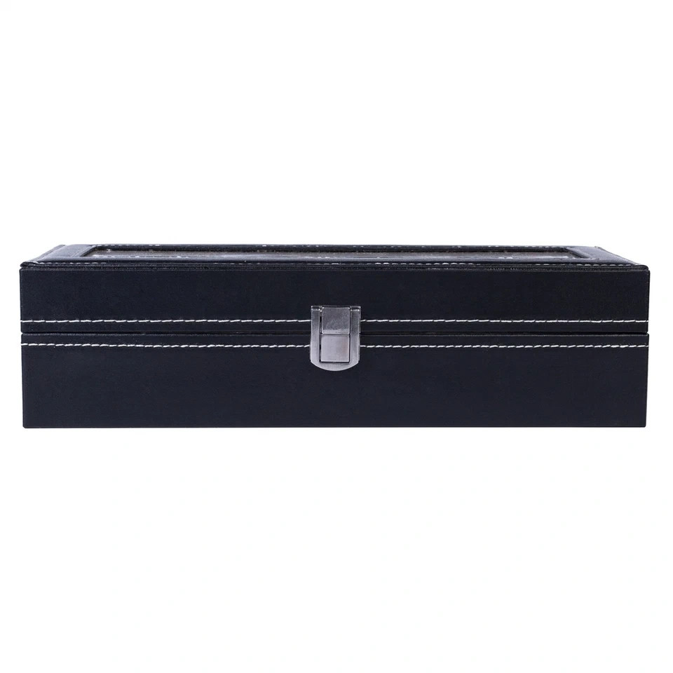 6 Slots Watch Box PU Leather Watch Case Jewelry Storage Watch Display Case Gift