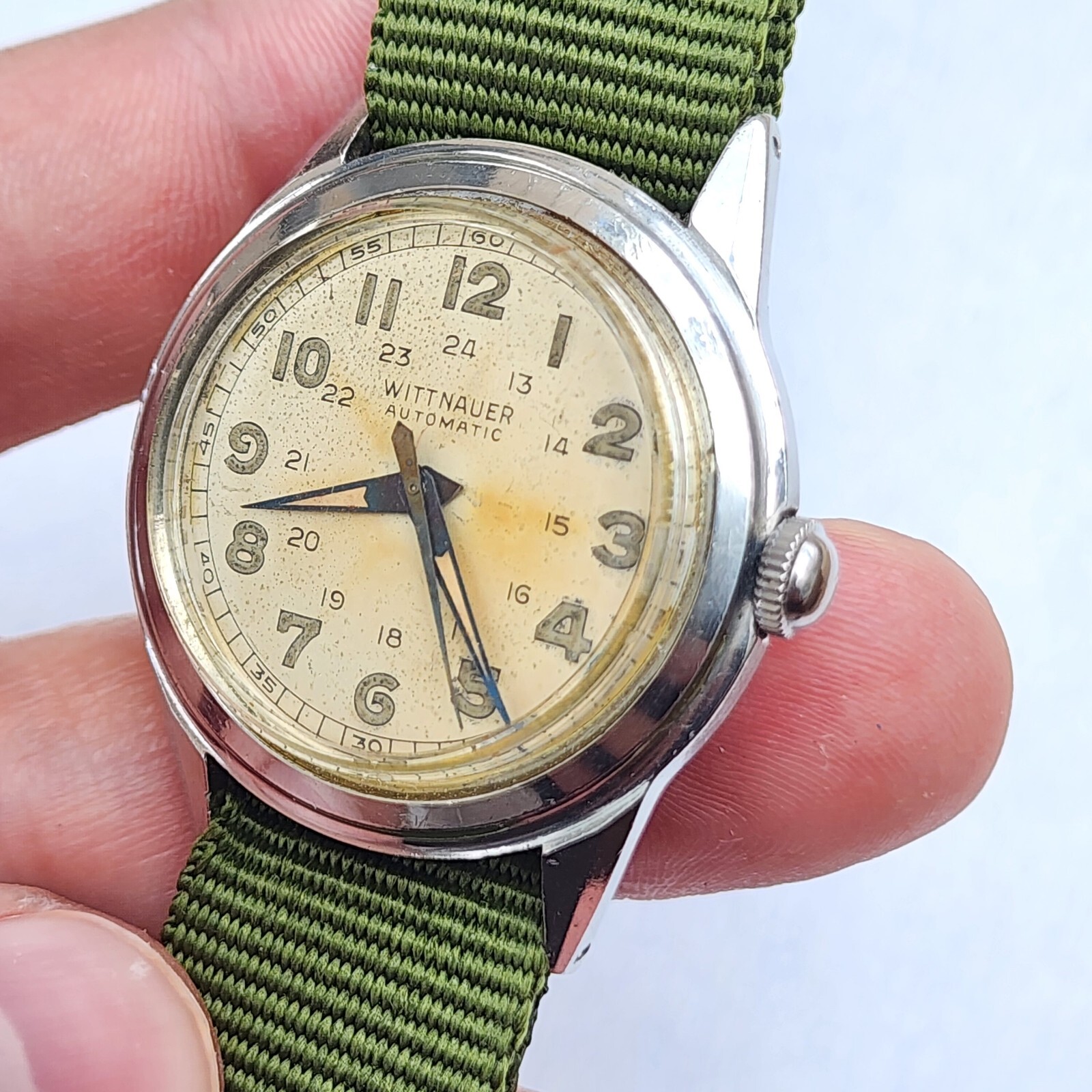 Vintage 1940’s Wittnauer Automatic Bumper WWII Military 33mm Men’s Watch