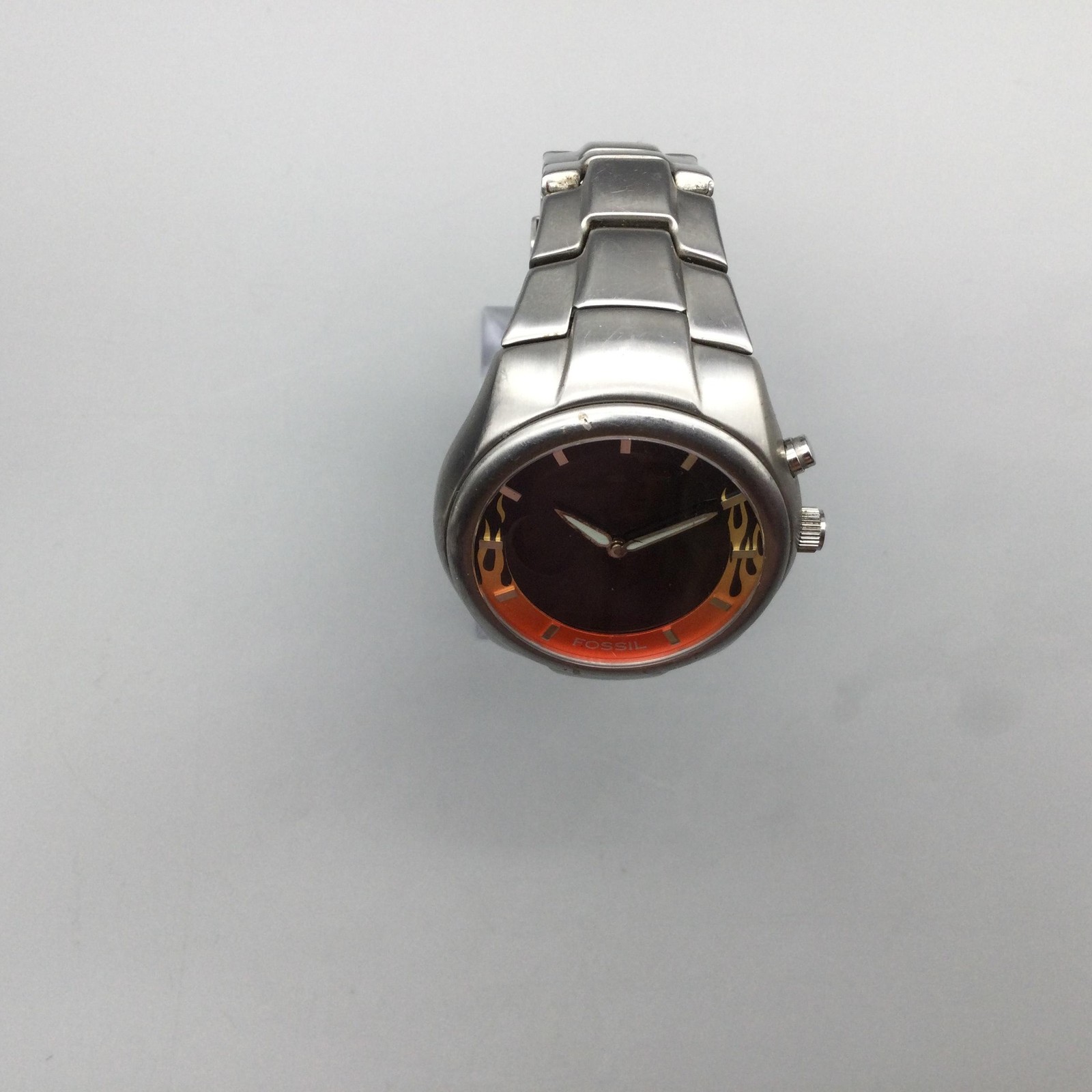 Fossil Big Tic Mens Watch 39mm Red Flame Animation JR-8115 New Battery 7″