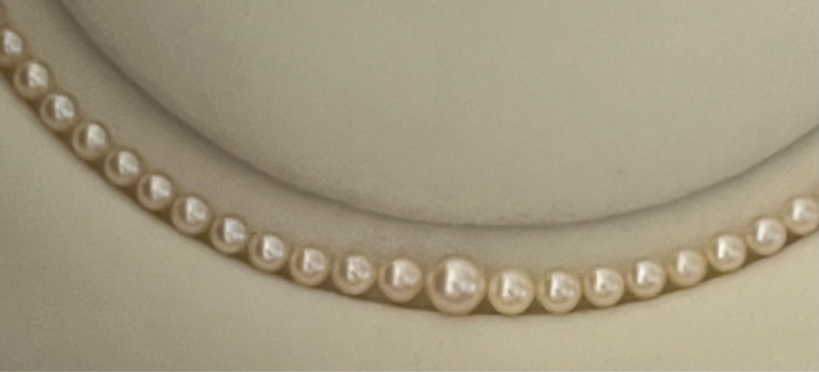 Art Deco Graduated Akoya Pearl Necklace 3.6-7.2mm 45.5cm Silver Marcasite Clasp