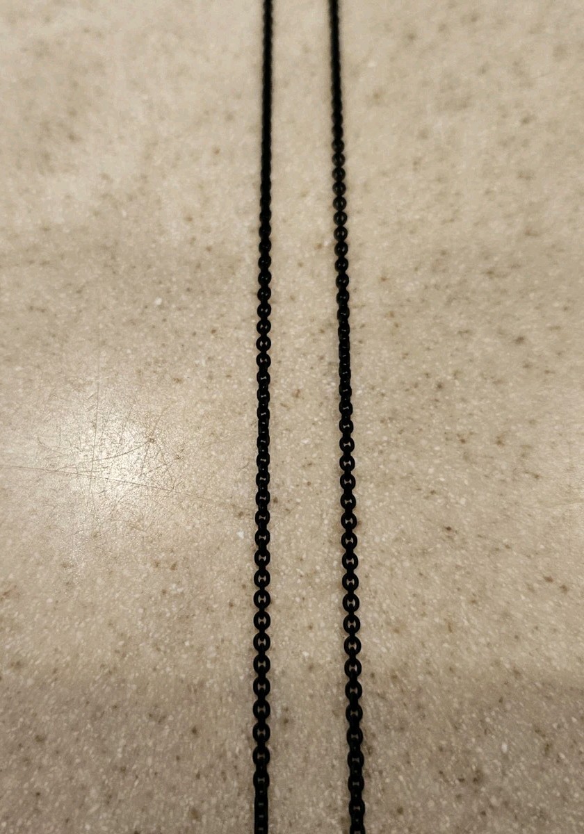NEW MONICA RICH KOSANN BLACK STEEL STAINLESS STEEL 32″ LONG NECKLACE CHAIN