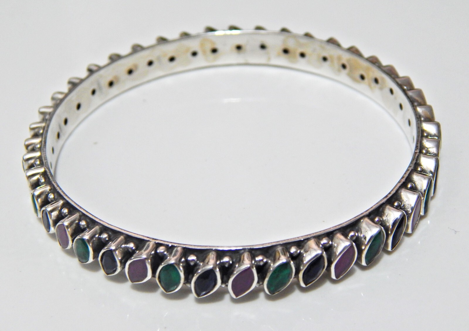 Emerald Ruby sapphir Bengle 925 sterling silver jewelry handmade Bengle size 2-5