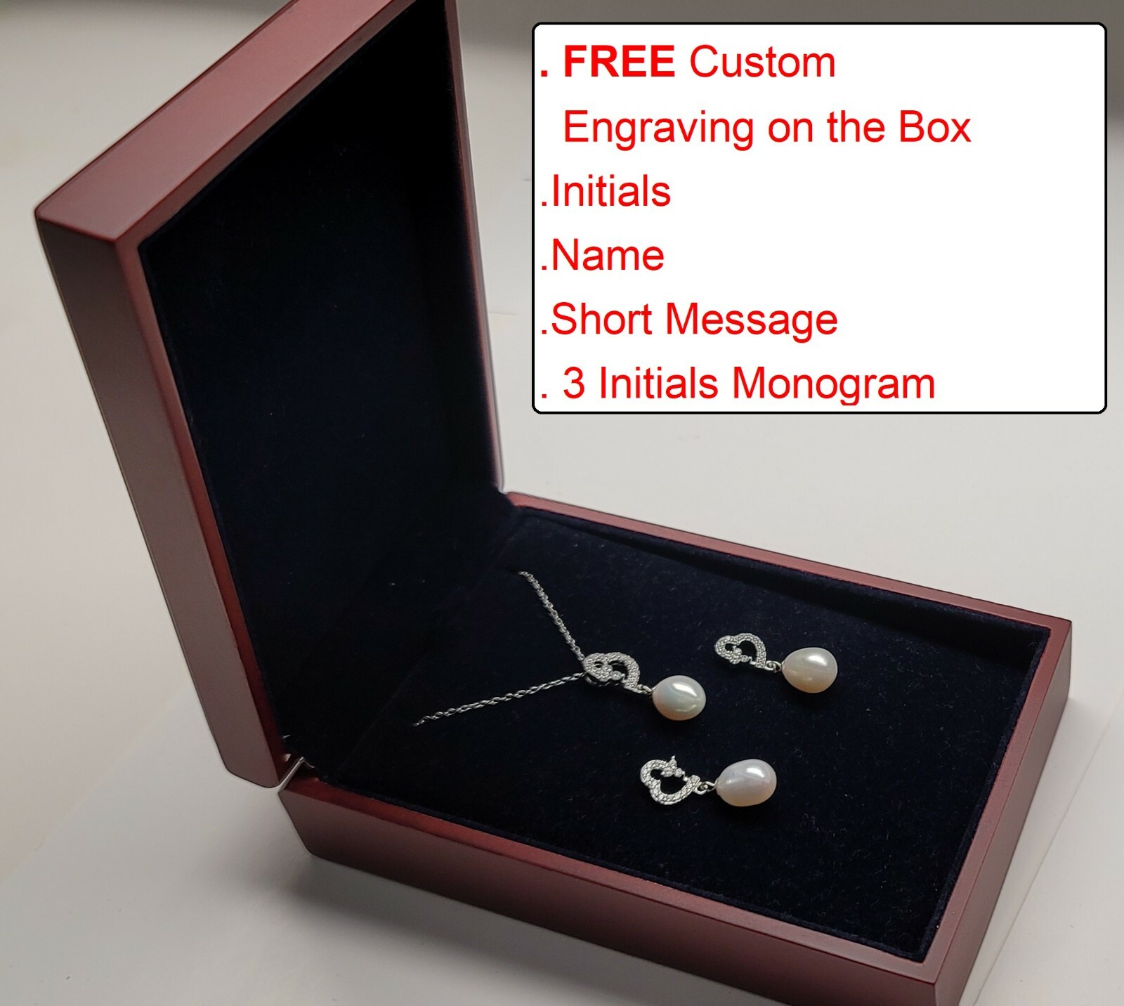 3 Wooden earrings boxes, Jewelry box, FREE engraving (Jewelry not included)