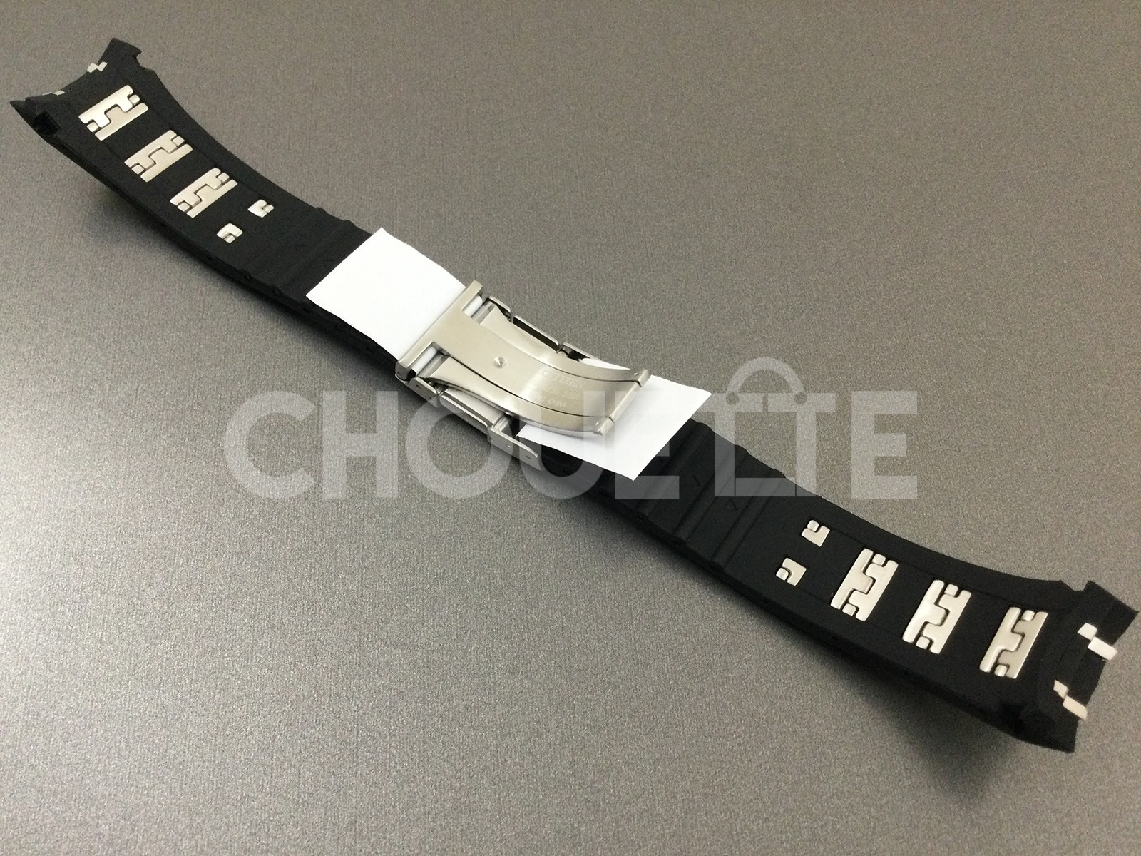 Citizen AT4021-02L, AT4025-01E, AT4027-06E 24mm Black Rubber / Steel Watch Band