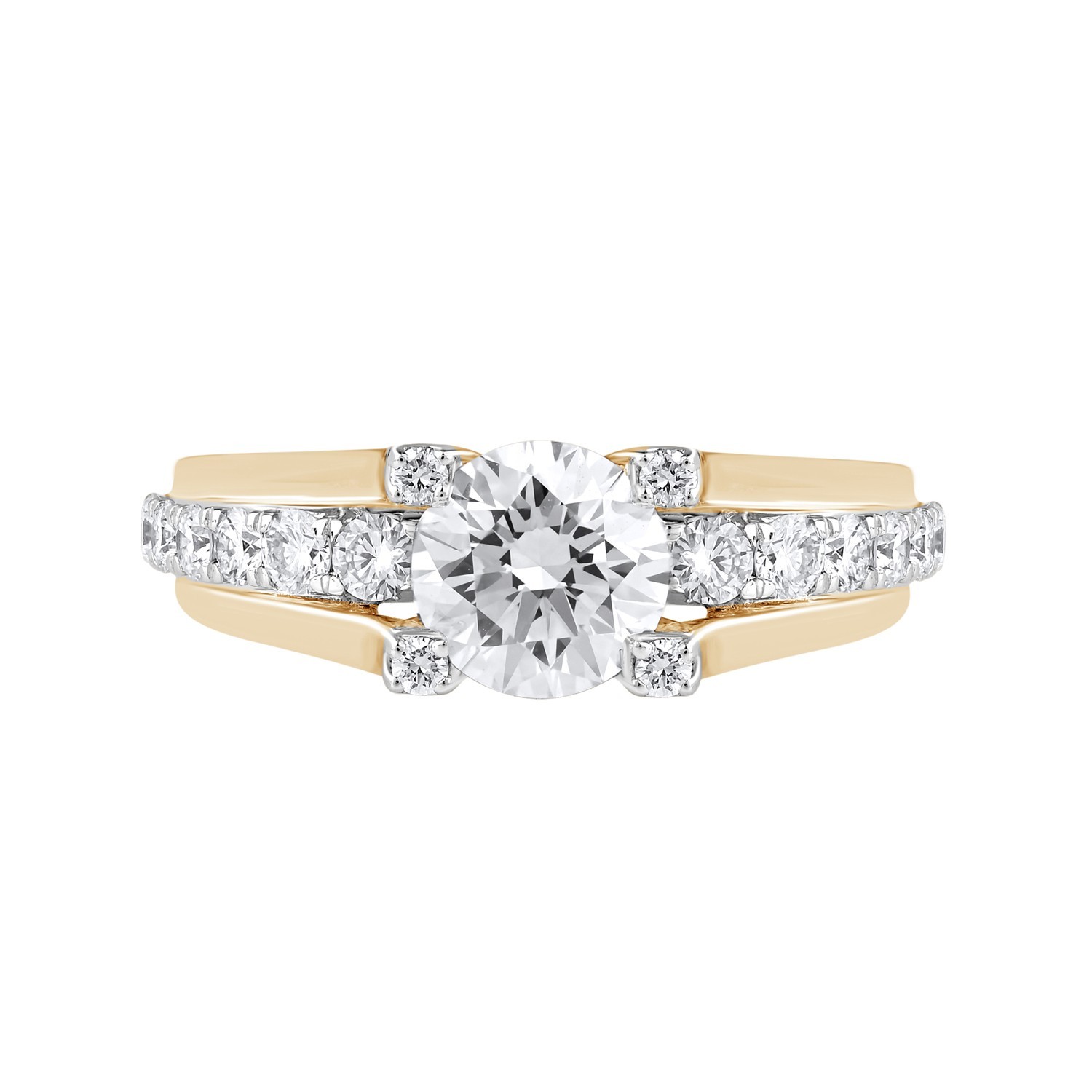 Split Shank Women’s Engagement Ring 1.50 CT Round Lab Grown Diamond 925 Silver