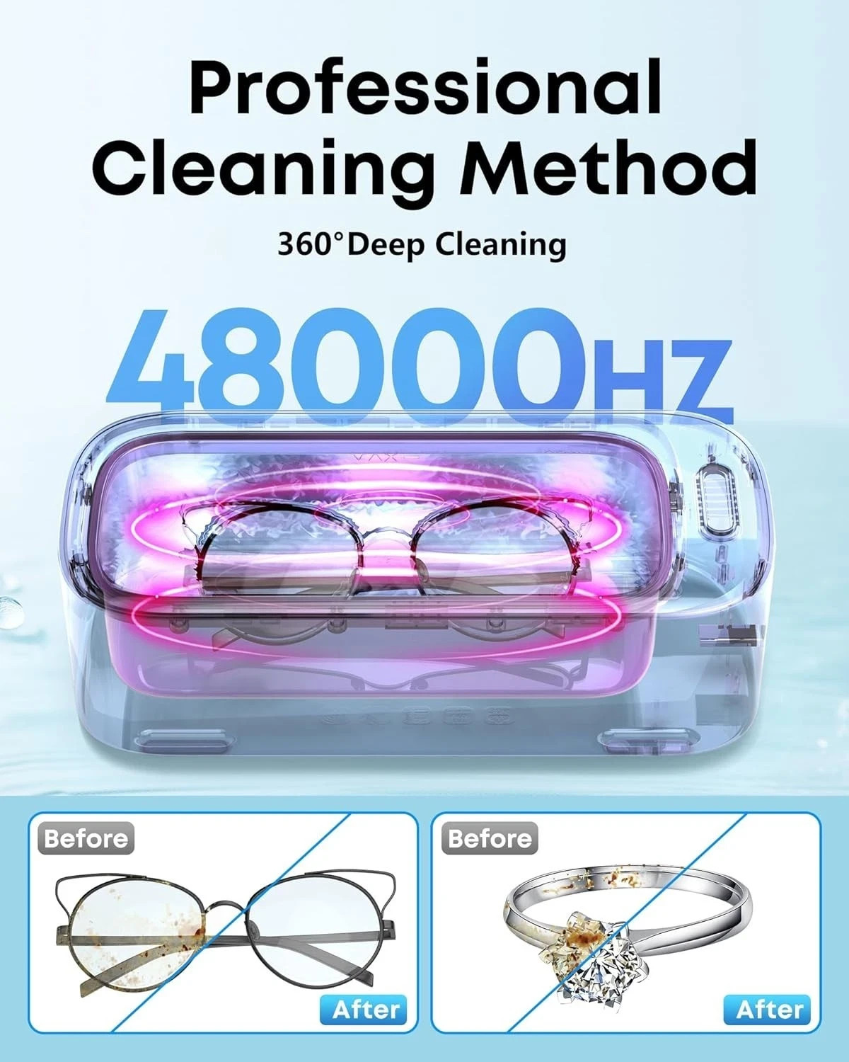 Ultrasonic Jewelry Cleaner Denture Glass Watch Ring Bath Tank Cleaning Machine