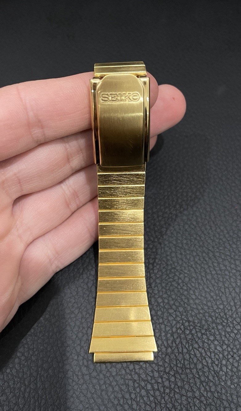 Seiko Yellow tone Gold Tone Link Watch Bracelet Band Fold Over Buckle Clasp