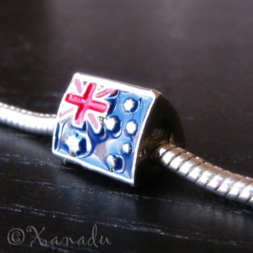 Aussie Pride Australia Flag European Charm Bead For Large Hole Charm Bracelets