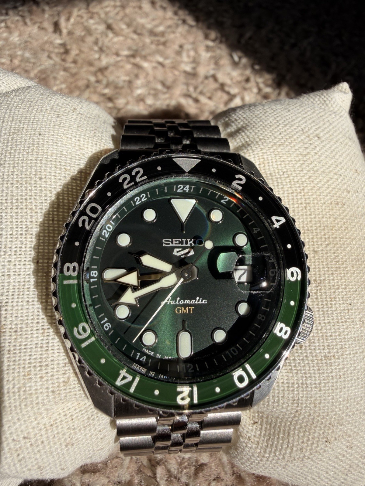 Seiko 5 GMT Automatic Watch Green Dial SSK035