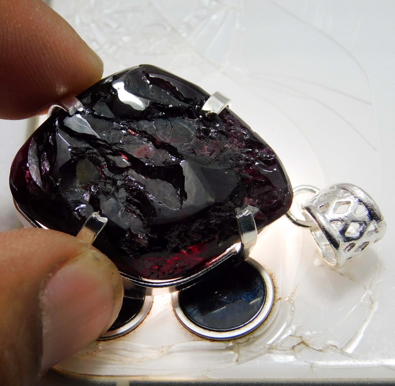 113.70 Ct Certified Natural PAINITE 925 Solid Silver Pendant Gemstone