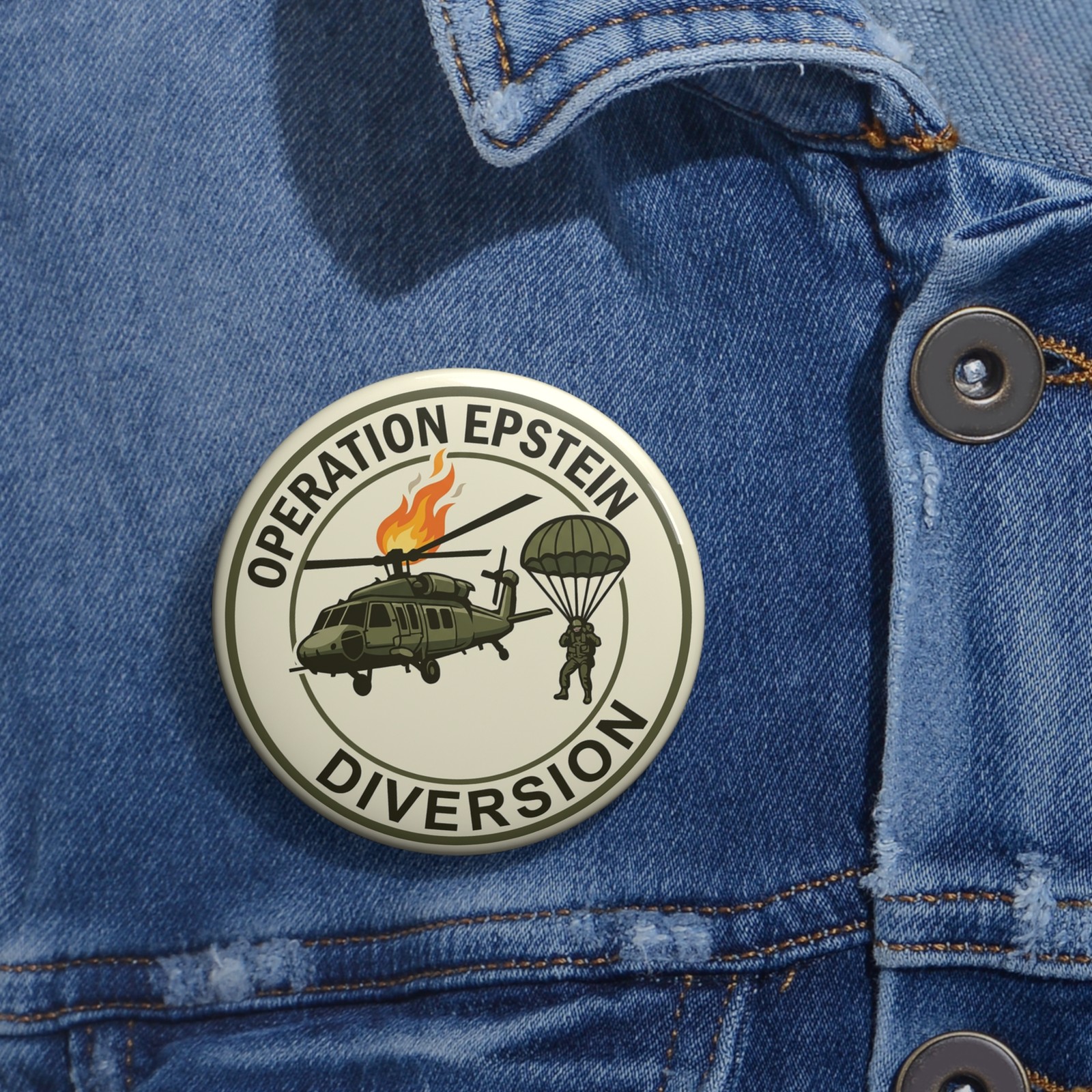 Operation Epstein Diversion Button | Protest Pinback Button | Resistance Badge