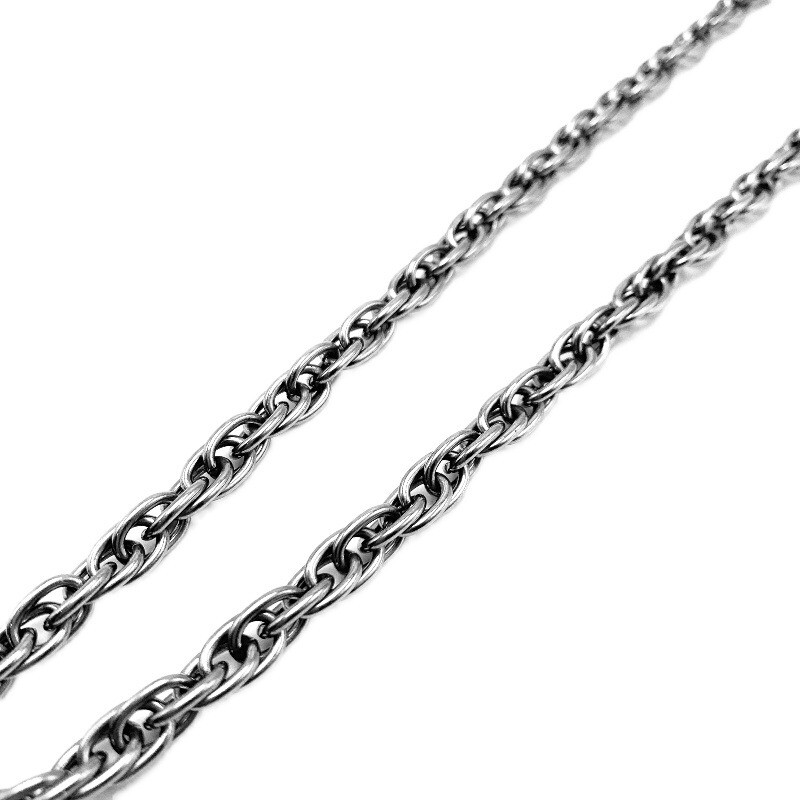 21.6/23.6/25.6 Inch Pure Titanium Twisted Necklace 7mm Trend Anti Allergic Men