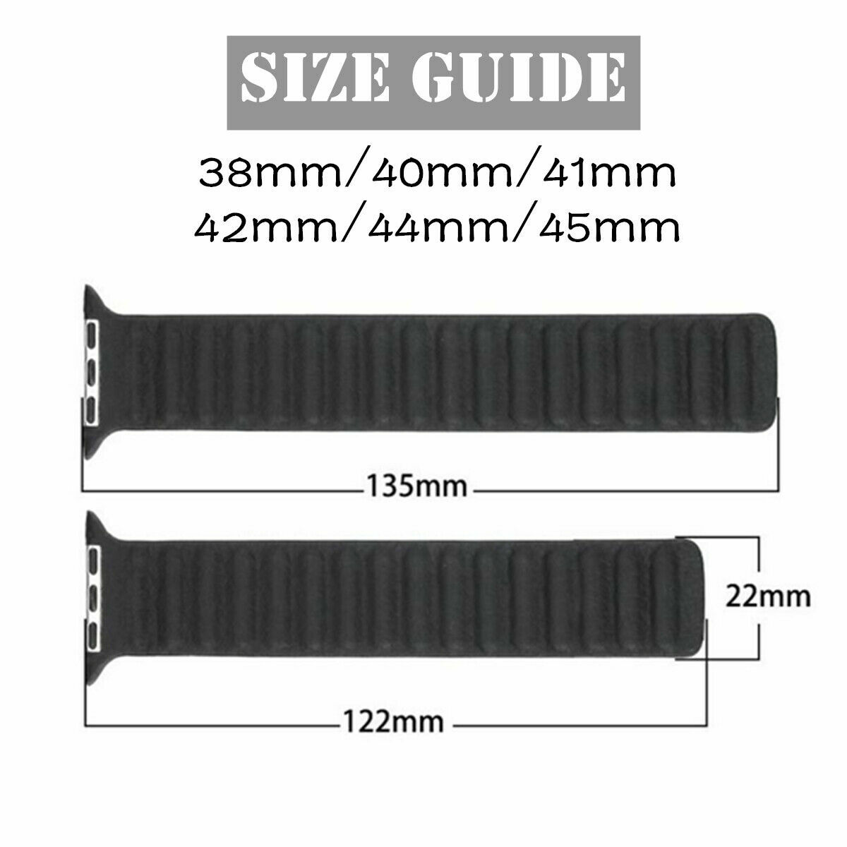 Magnetic Leather Loop Link Strap For Apple Series 10 9 8-2 Watchband 41/42/44mm