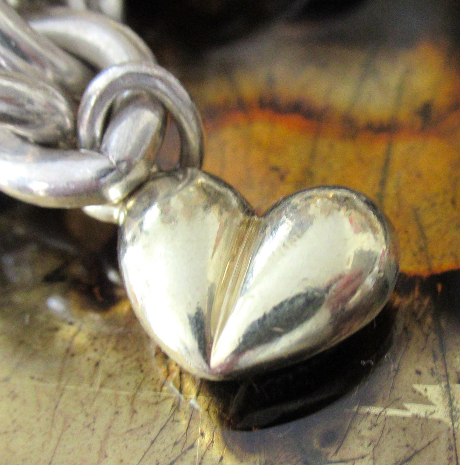 Barry Kieselstein Cord Solid 14k Gold & Sterling Charm Bracelet Alligator Heart
