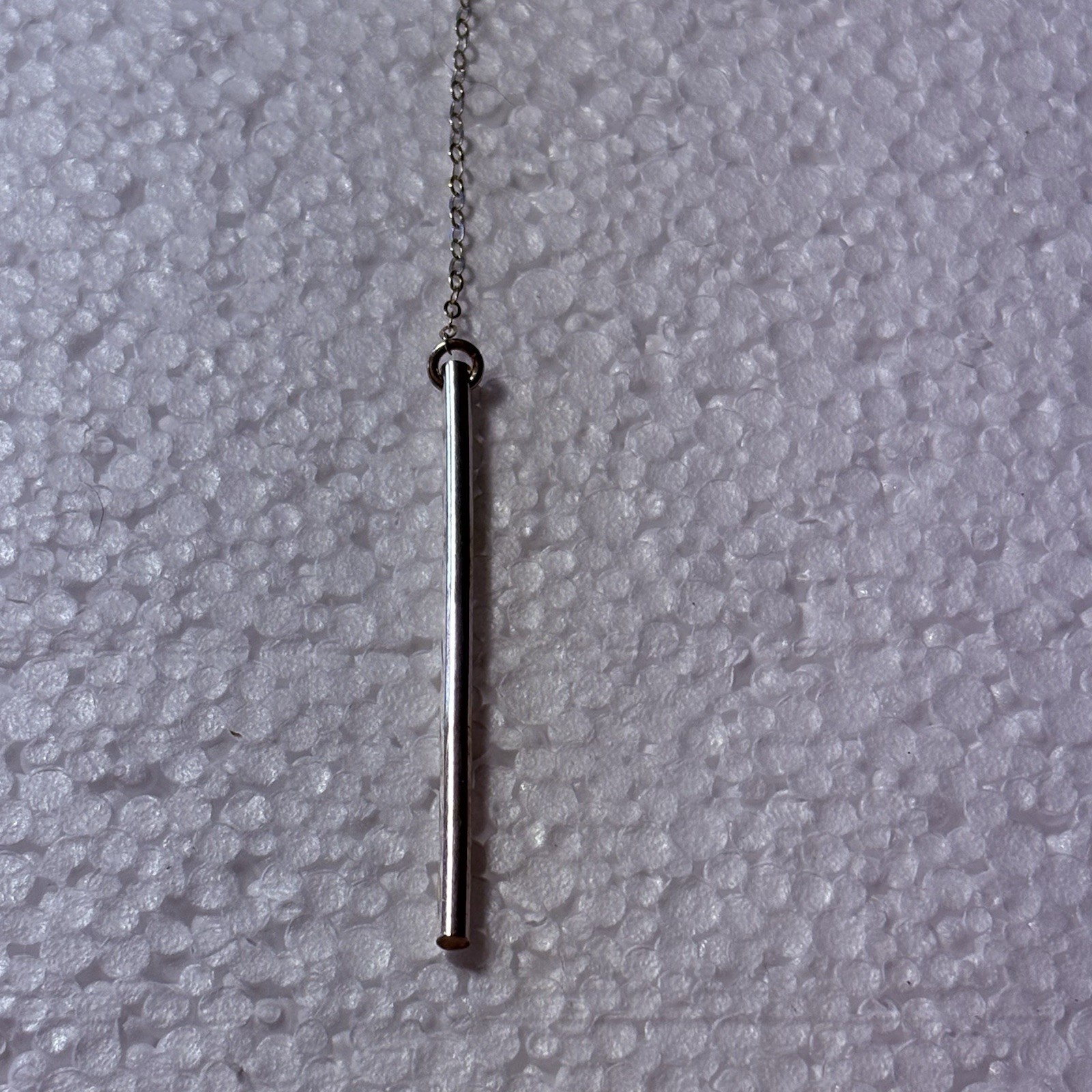 Sterling Silver Lariat Necklace Bar Pendant Minimalist Y Drop Modern Capsule