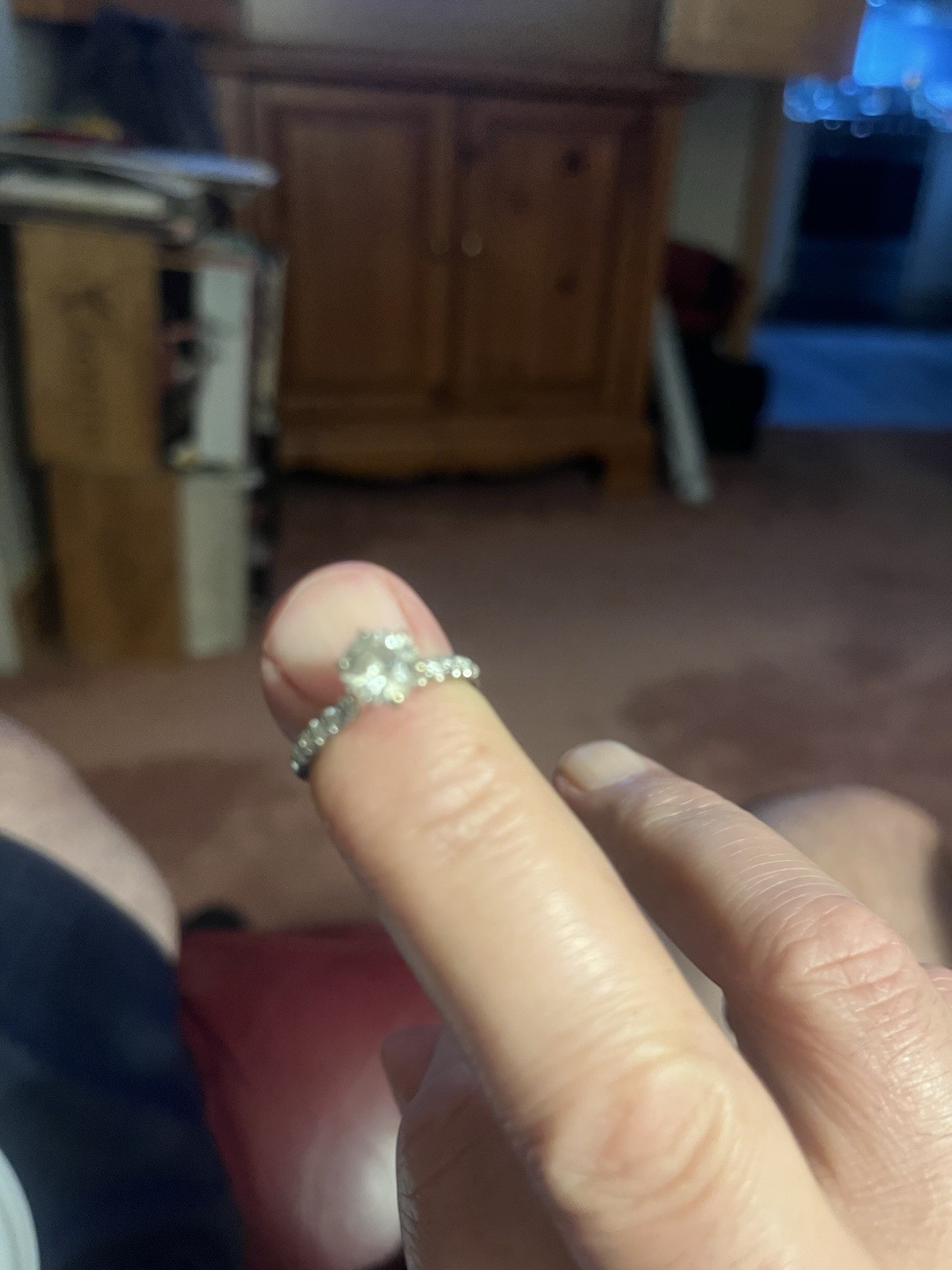 2 Carat Round Natural Diamond Engagement Ring. D/SI 1 Pave. 1. 5 Ct. Center St.