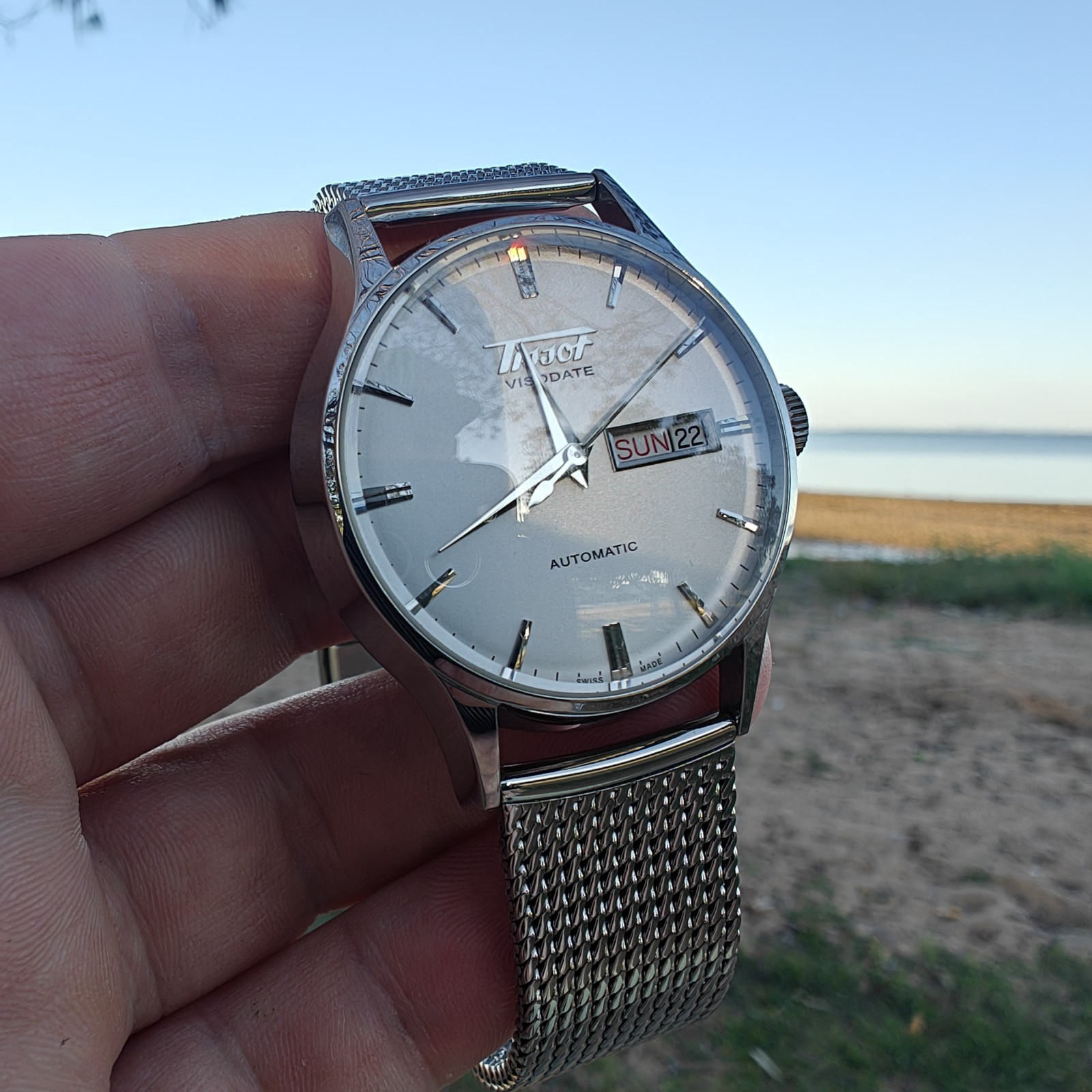 Tissot Visodate Heritage Automatic – White Dial – Skeleton Back – With Box