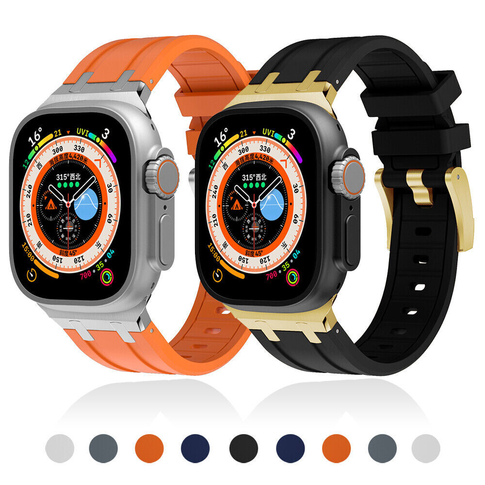 Liquid Silicone Sport Band Strap for Apple Watch 9 8 7 6 5 SE Ultra 2 44/45/49mm