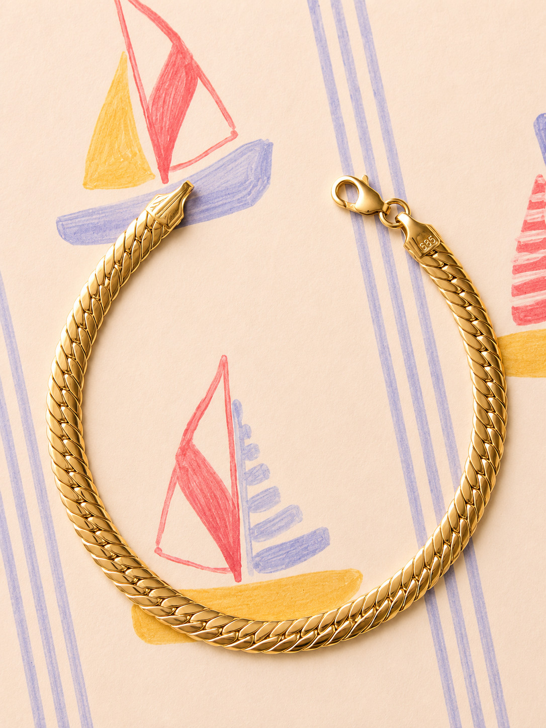 Real 14K Yellow Gold Cuban Curb Link Chain Bracelet 8in Men Women Unisex Gift