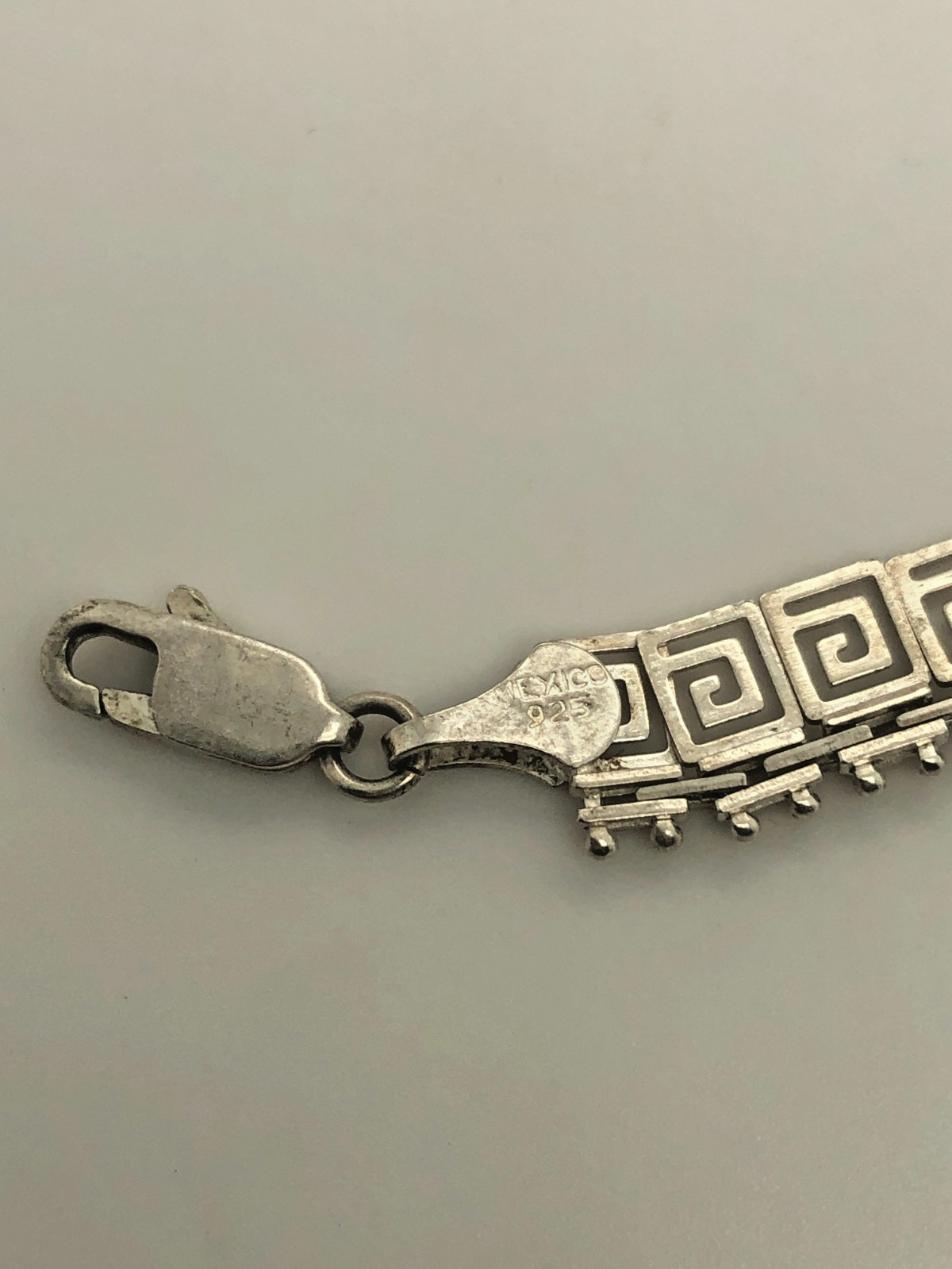 Greek Key Tribal 925 Sterling Silver Bracelet
