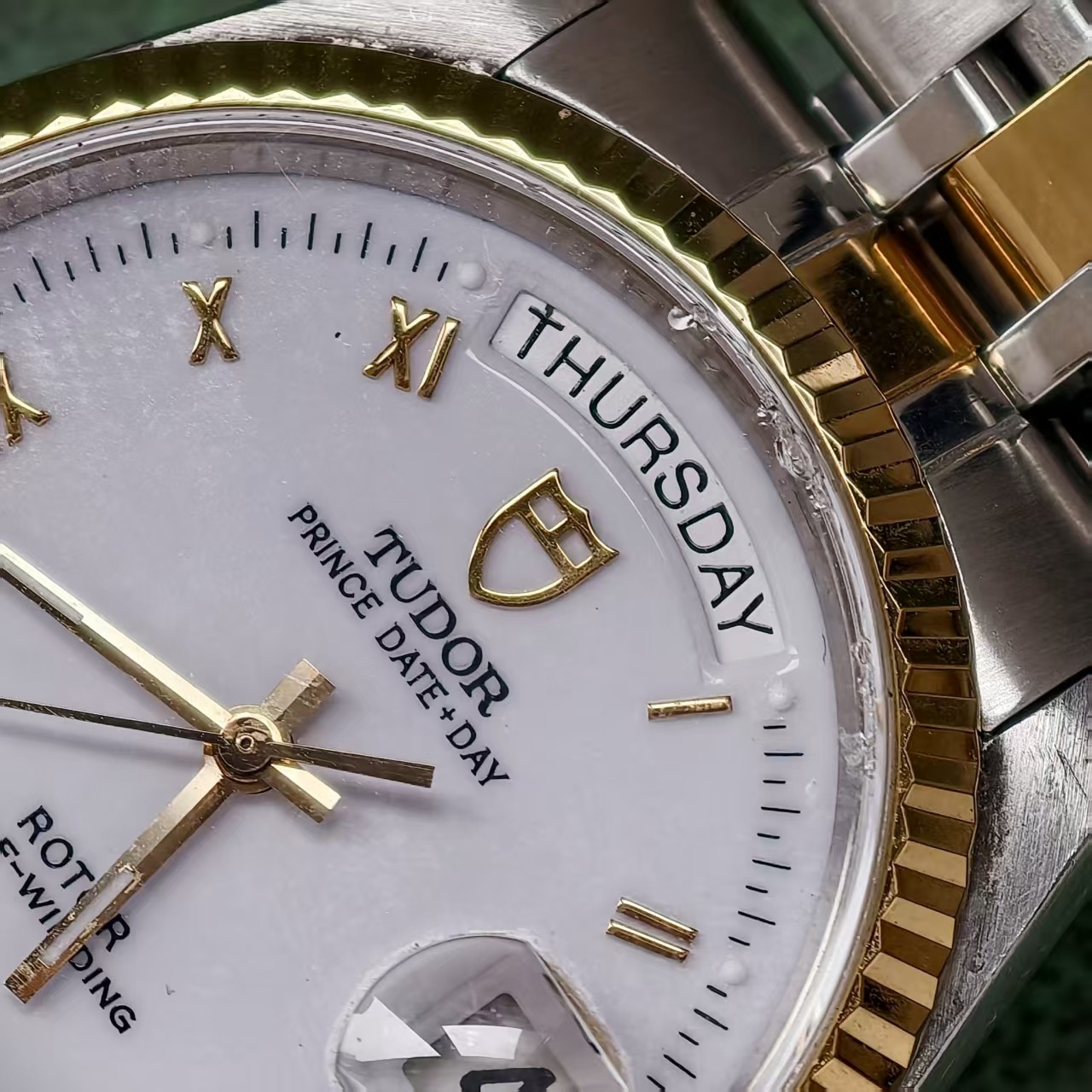 Tudor White Dial Prince 76213 Date Men’sWatch Automatic 36mm Gilding Roman Scale
