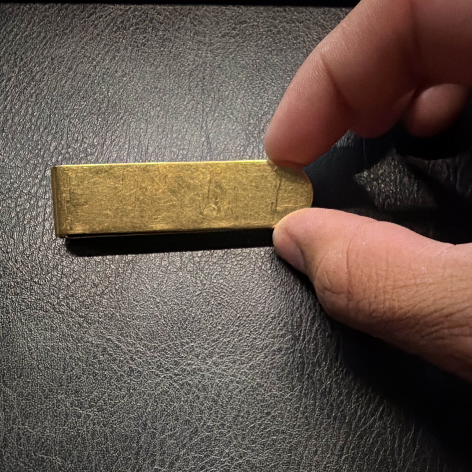 Saint Laurent Men’s Signed Gold Tone Bar Tie Bar/Clip Metal Tie Clip