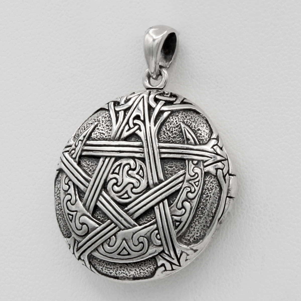 Sterling Silver Moon Pentacle Aromatherapy Locket Dryad Design Pentagram Pendant