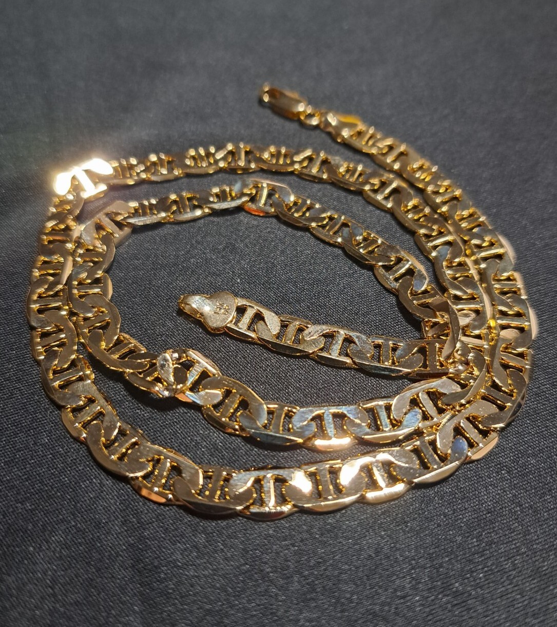 *14K GP 24″ MARINER CHAIN **MADE IN ITALY HIGHEST QUALITY** 7mm! L2