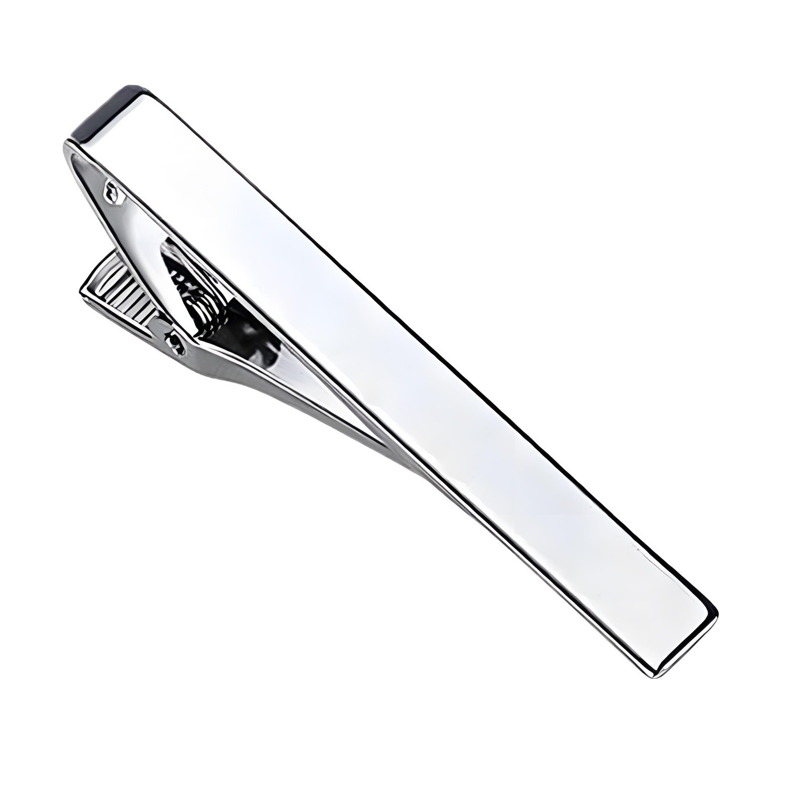 2.2″ Inches Mens Silver Stainless Steel Tie Clip Bar Necktie Silver Clasp Clamp