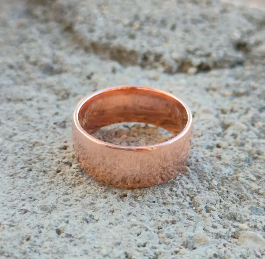 Copper Band Ring Rustic Viking Style Thumb Ring Arthritis Ring Proposal Ring