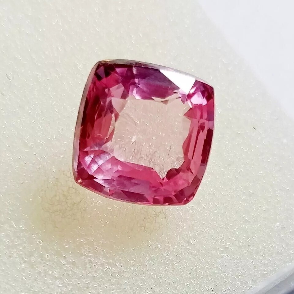 VVS Padparadscha Sapphire Cushion 8-9 Ct Cut Natural Loose Certified Gemstone