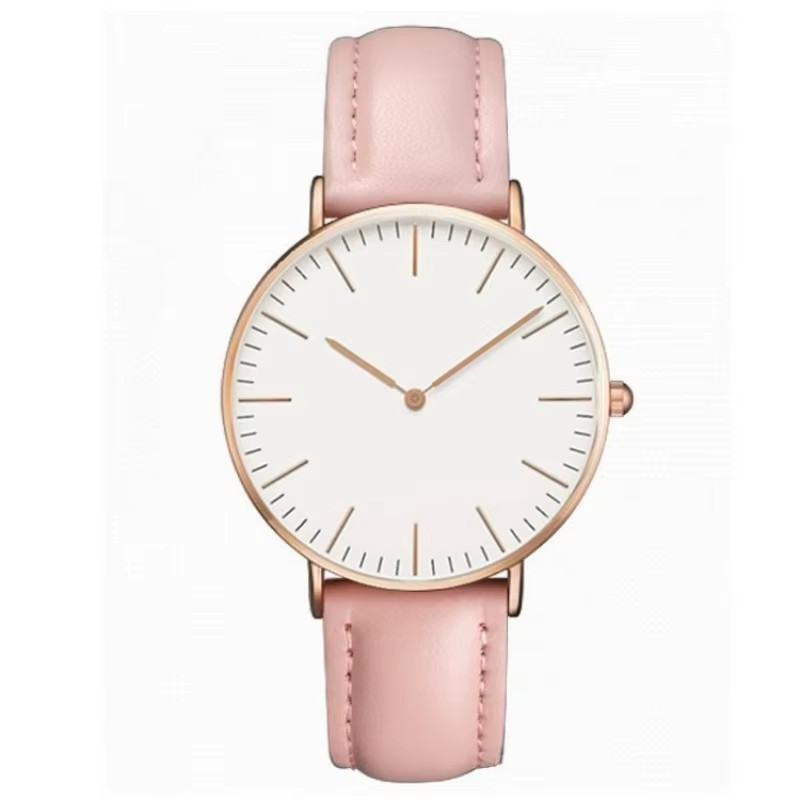 Luxury Women’s Watch Rose Gold Shell Dial Leather Strap Fashion Gift