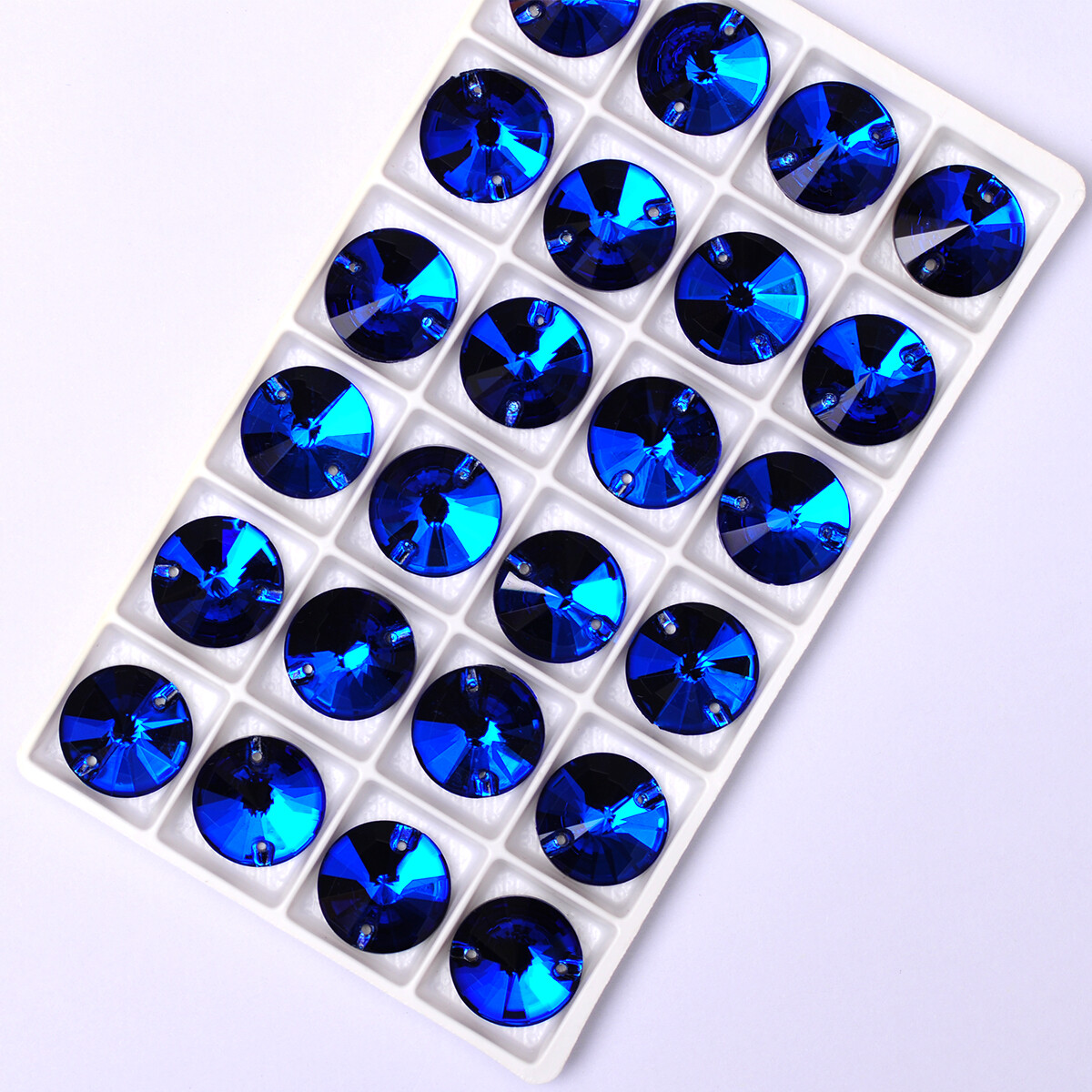 Multicolor Capri Blue Crystals Glass Sew On Rhinestones Flatback With Two Holes