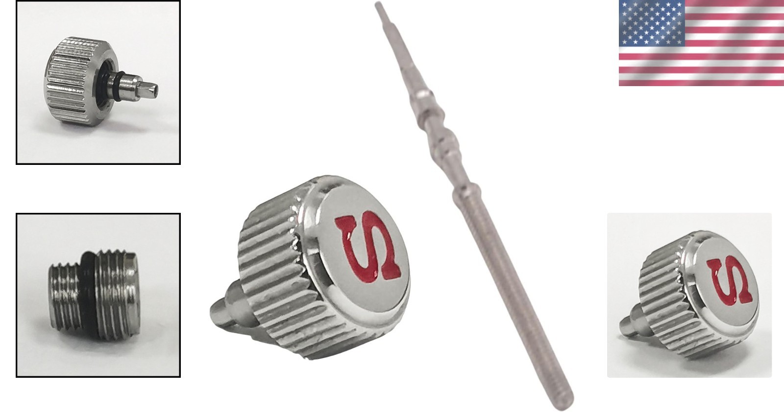 High-Quality Stainless Steel Watch Crown with Stem – Unique Designs Available