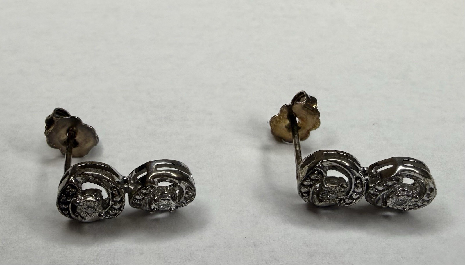 Genuine Diamond Tennis Bracelet & Earrings (ESTATE)