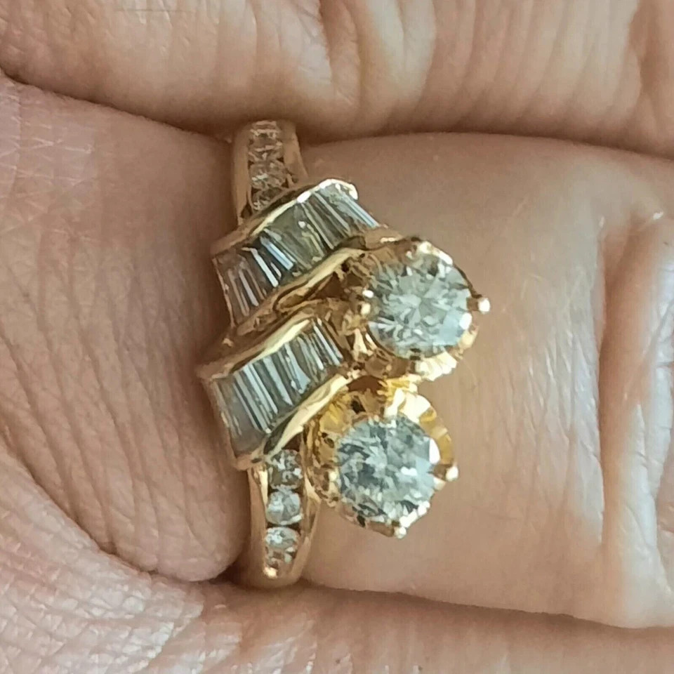 1.50Ct Round Cut Lab-Created Diamond Engagement Ring 14K Yellow Gold Plated