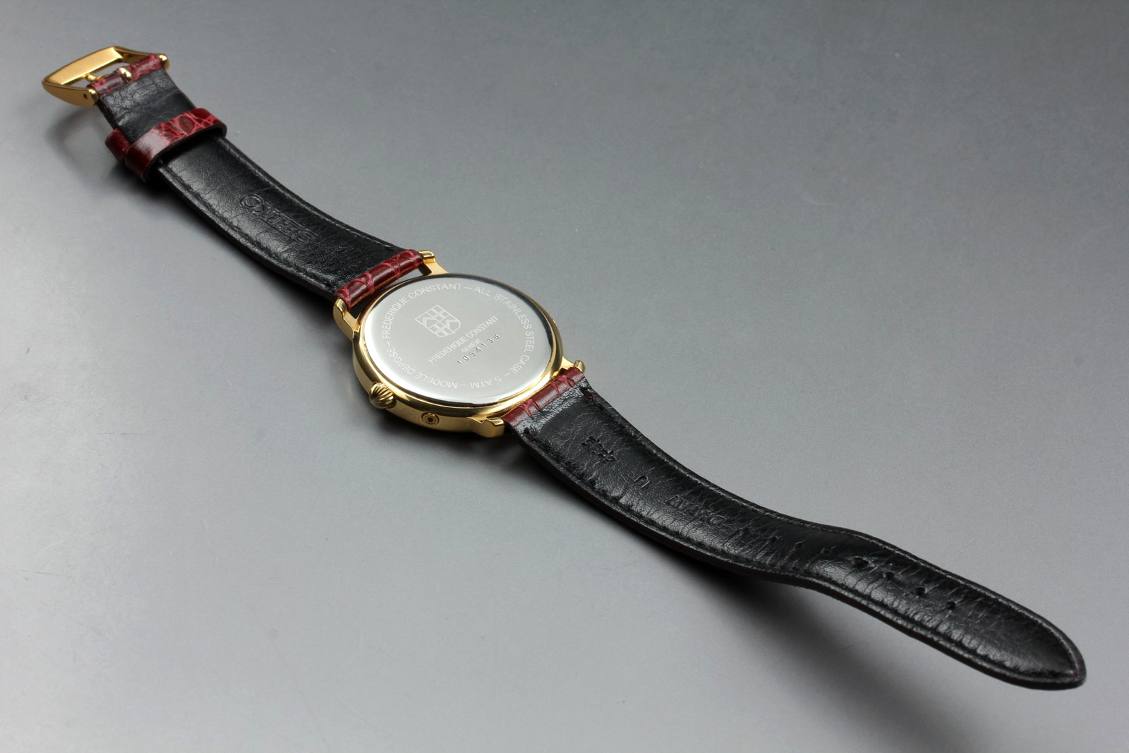 Vintage Frederique Constant Geneve Moon Phase Gold Men’s Quartz Watch [N MINT]