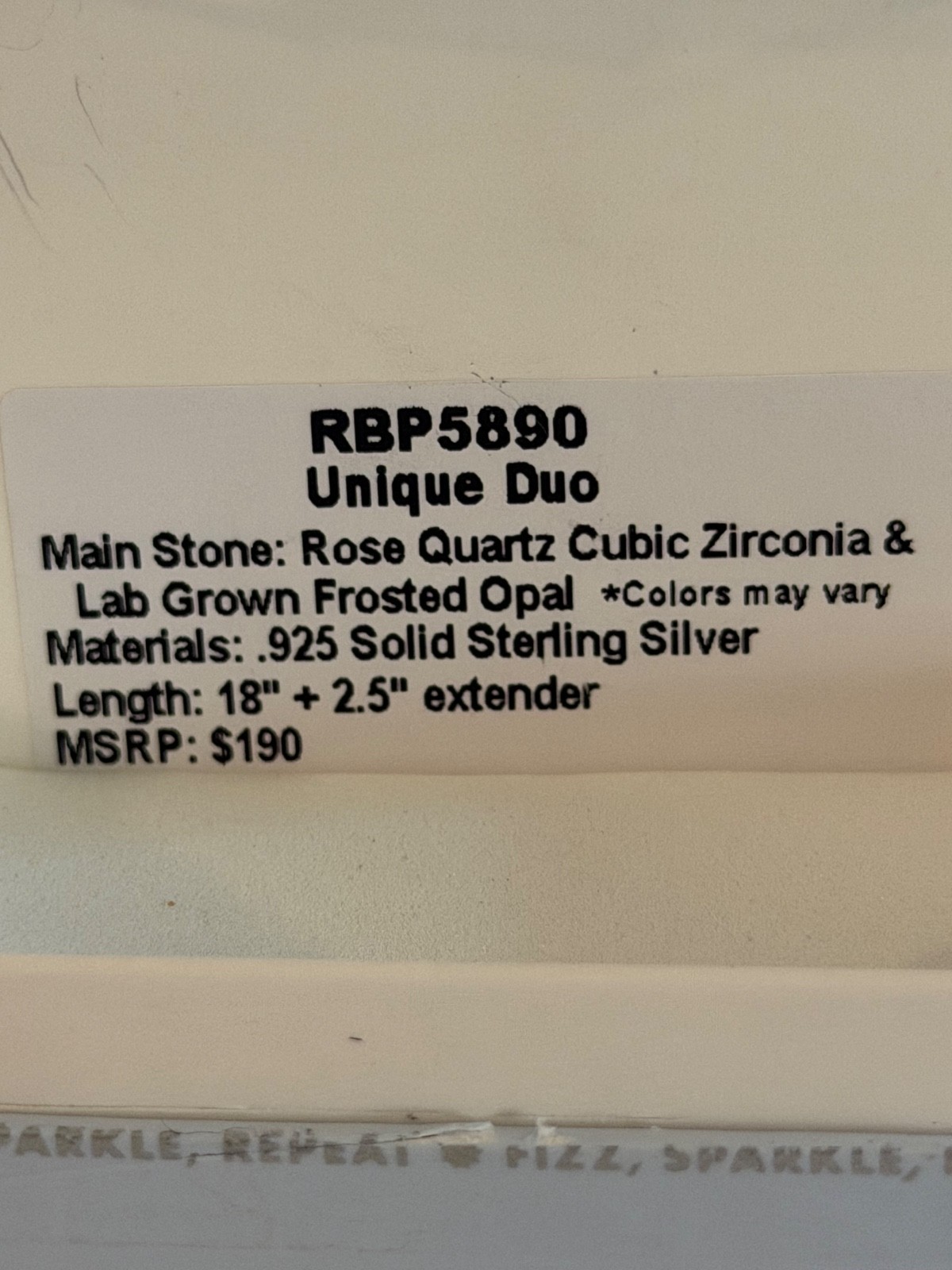 Bomb Party Unique Duo Rose Quartz CZ & LG Frosted Opal .925 Sterling Silver