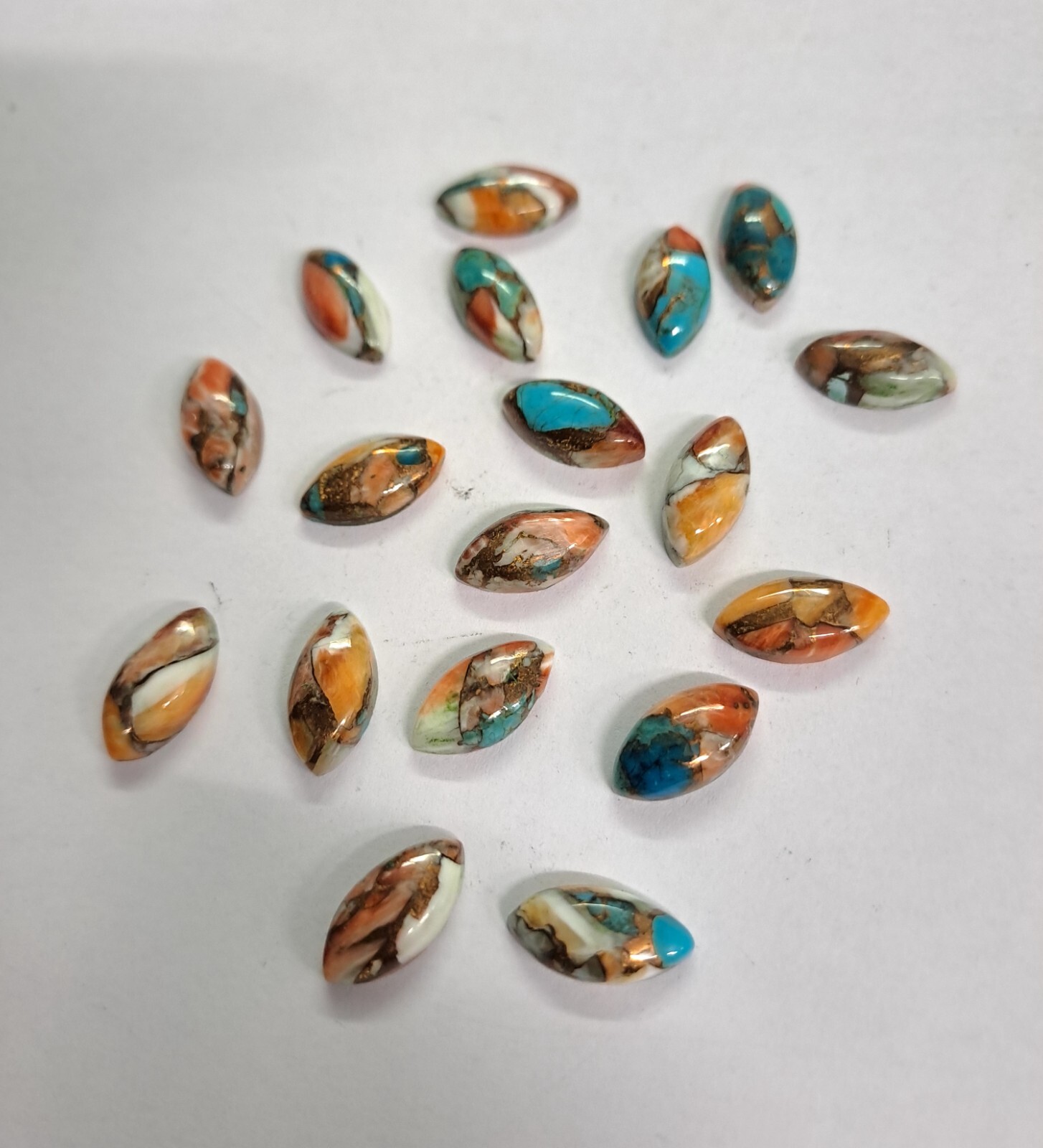 [WHOLESALE] OYSTER COPPER TURQUOISE CABOCHON MARQUISE SHAPE LOOSE GEMSTONE