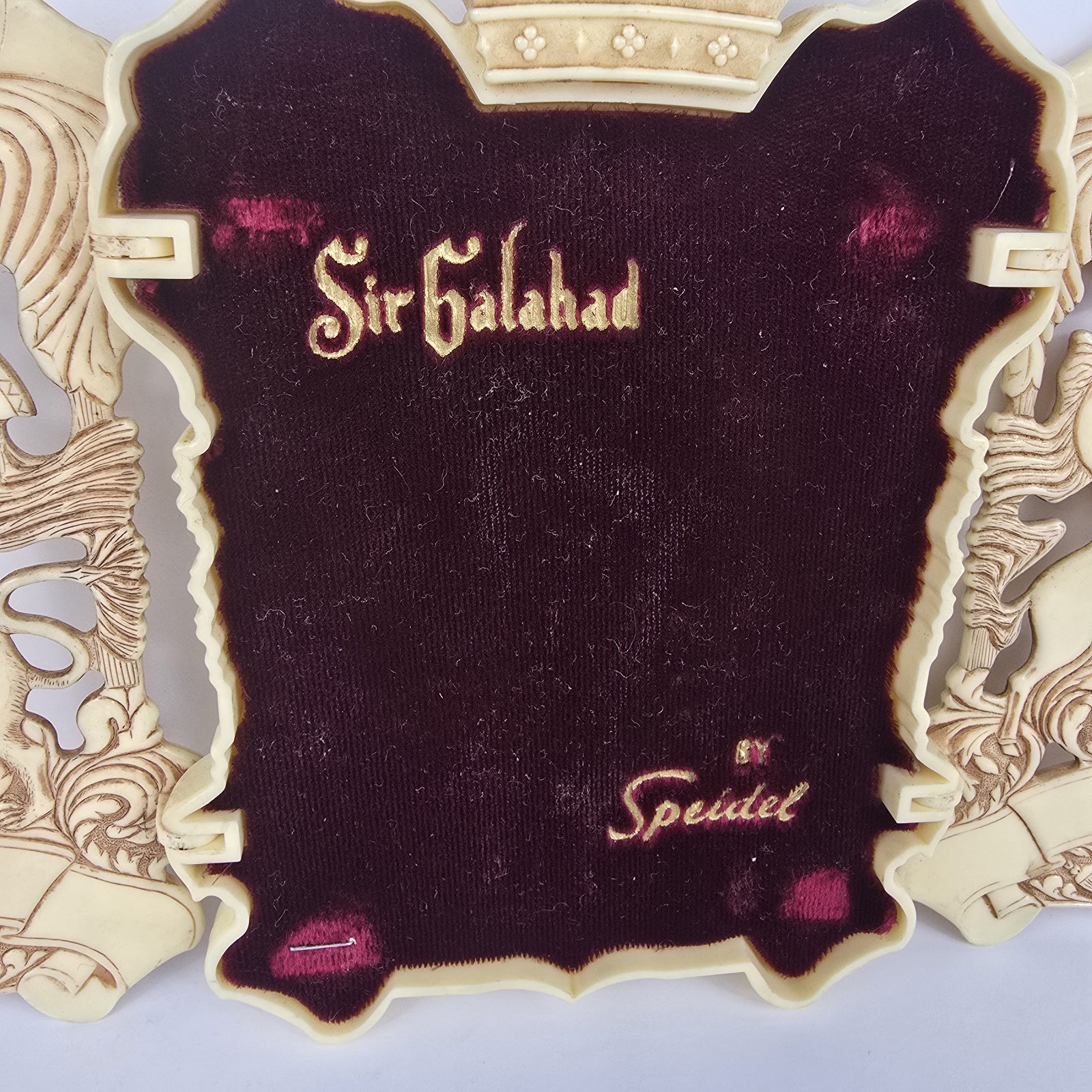 RARE Vtg Speidel Celluloid Sir Galahad Watch Presentation Box Braun Crystal 6.5