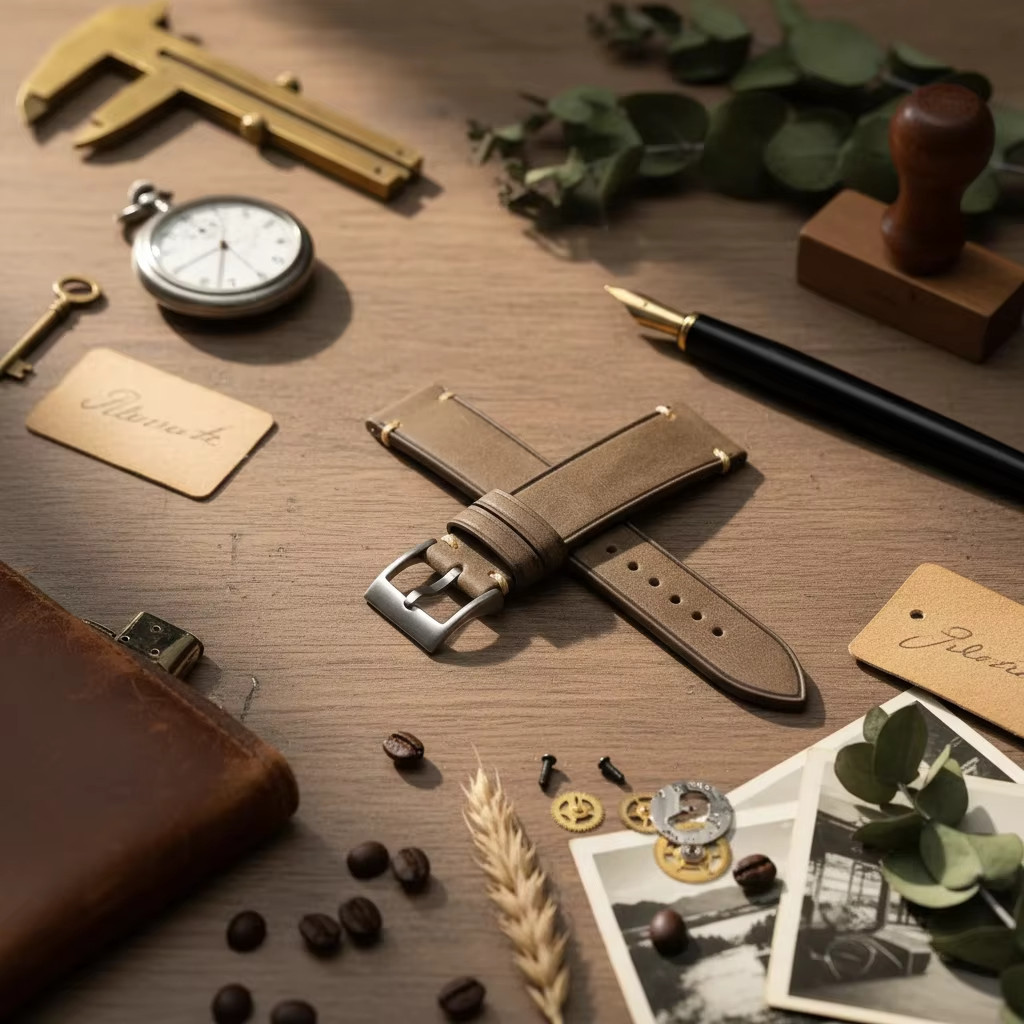Handmade Italian Pueblo Leather Watch Strap 18-22mm Men’s Vintage Watch Band