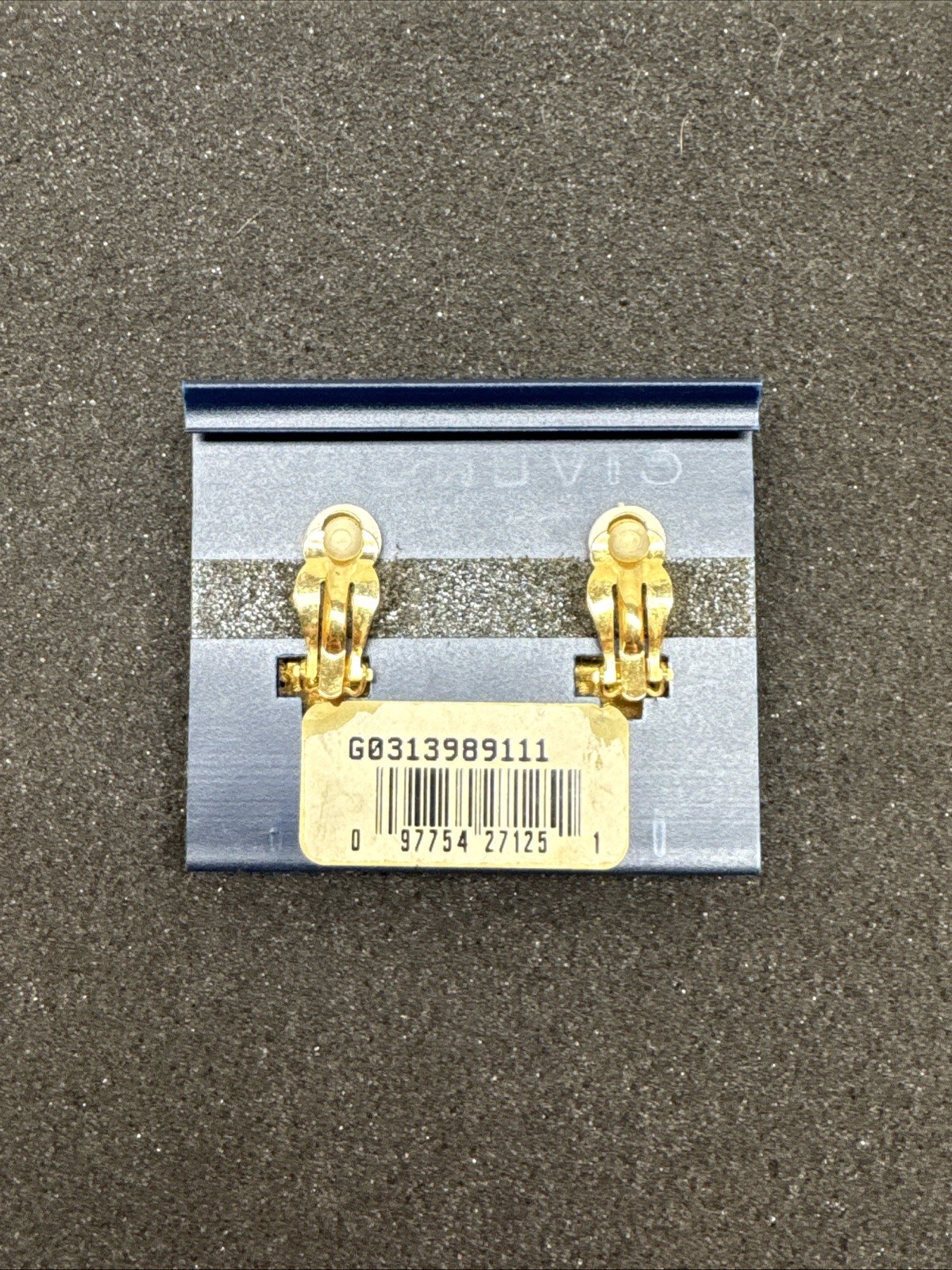 Vintage Givenchy Bijoux Faux Pearl Gold Tone Square Pierced Earrings