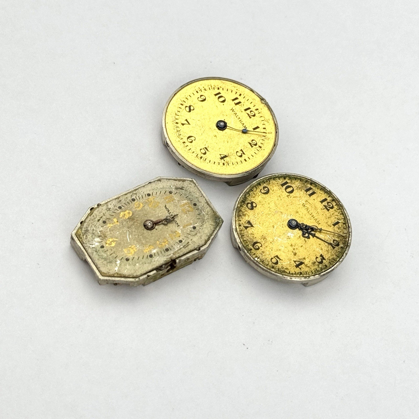 Waltham Wristwatch Movements Lot of 3 Mechanical 1918 Lady 10L , 15j Parts (724)