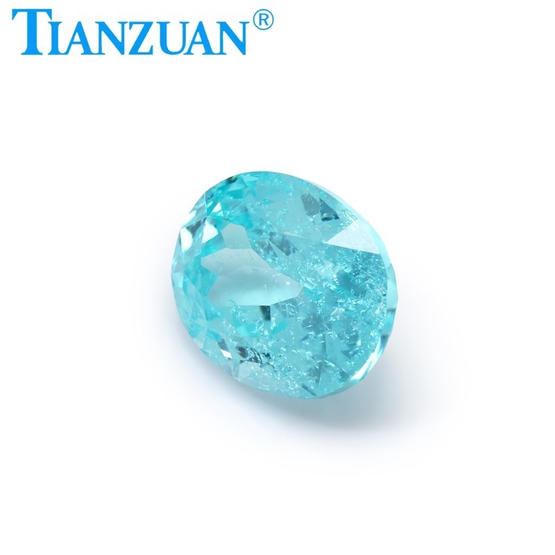 Synthetic YAG Oval Shape Neon Blue Color with inclusions loose Gemstones