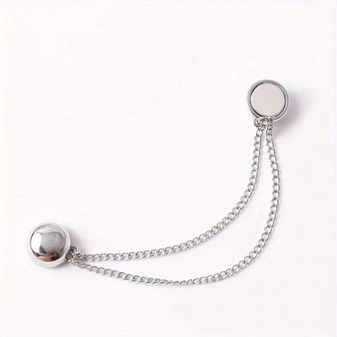 1/3PcMulti-Function Magnetic Clothing Clips with Chain Shirt Ties Clip for Women