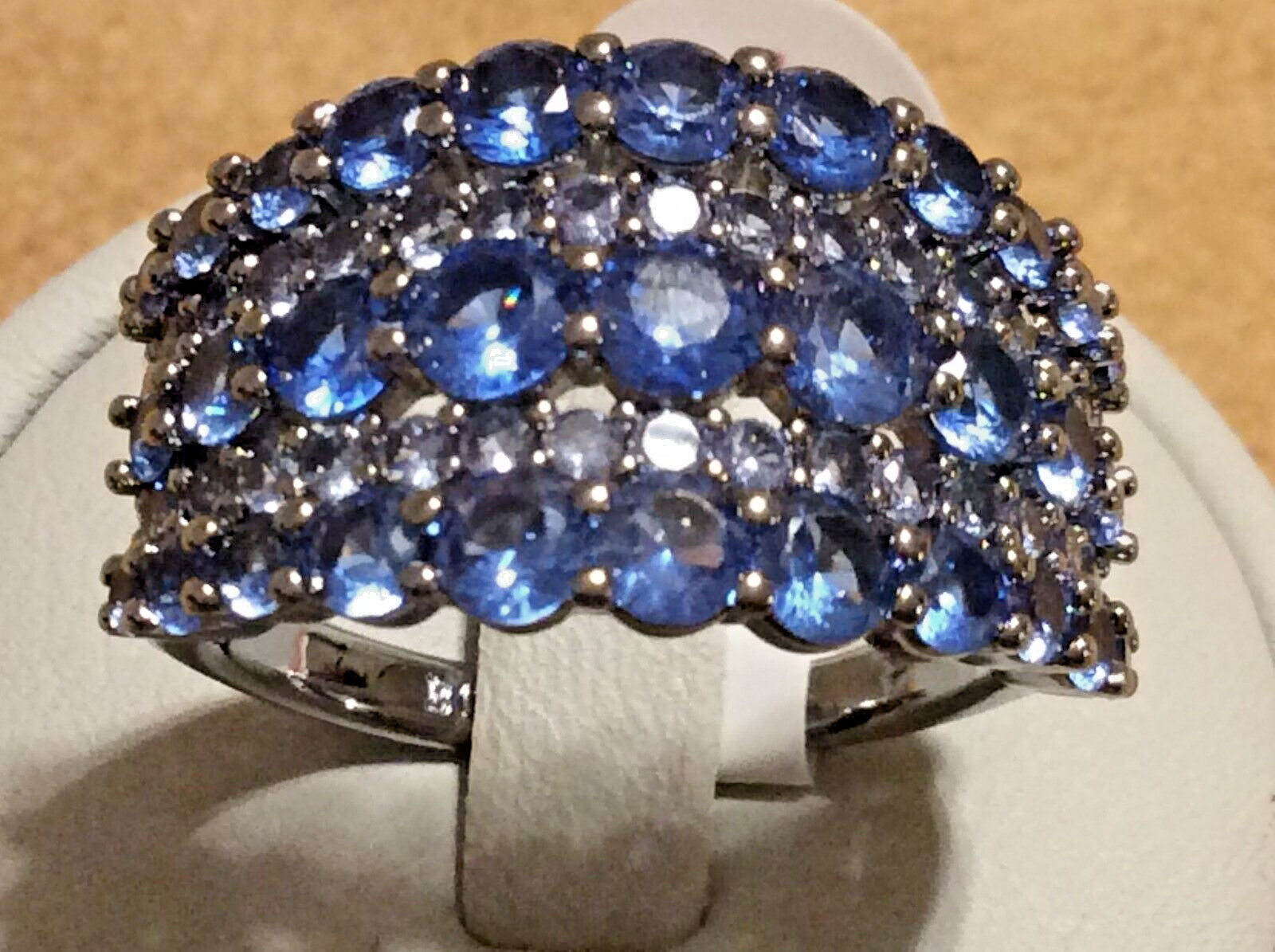 Bomb Party Lead the Way Aquamarine Ombre CZ Hematite Plated Ring SZ 8 RBP6638