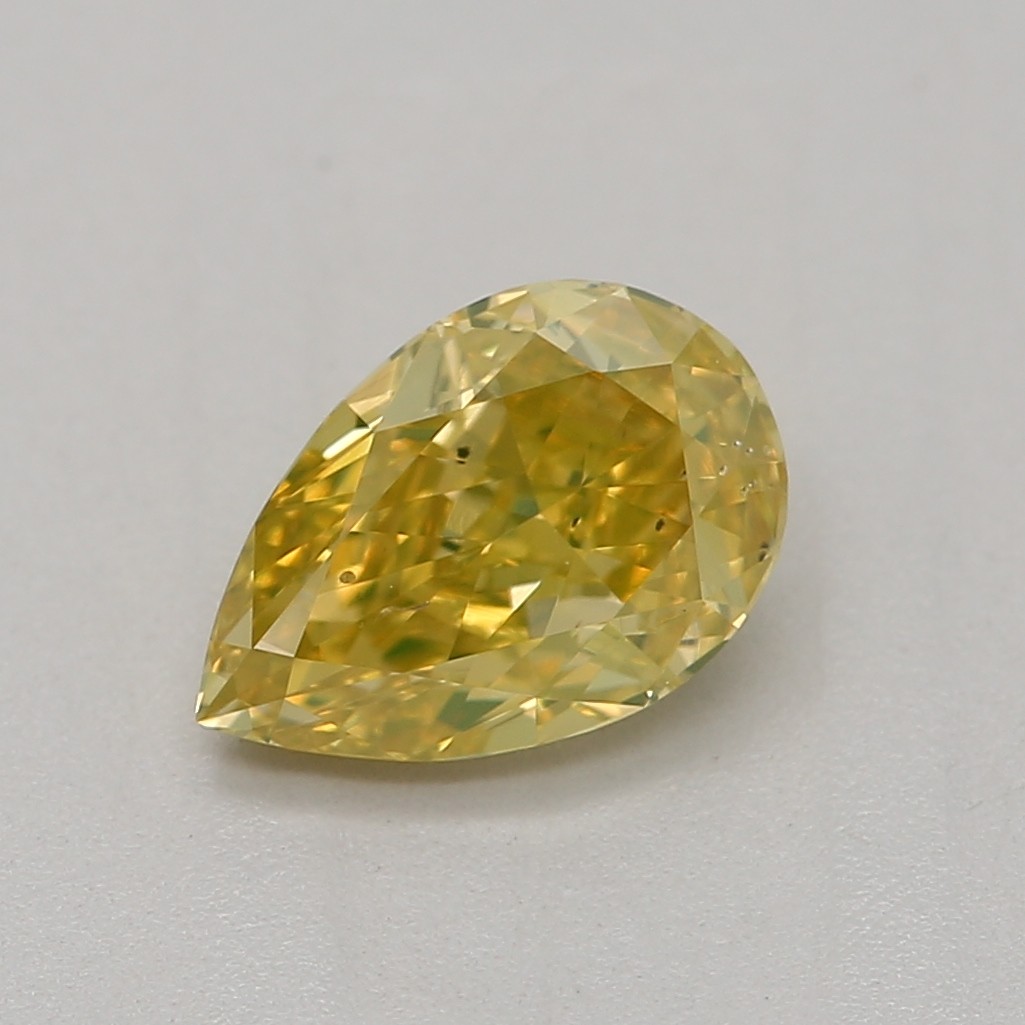 0.60 carat, Fancy Intense Yellow, Pear Shape, SI2 Clarity, GIA